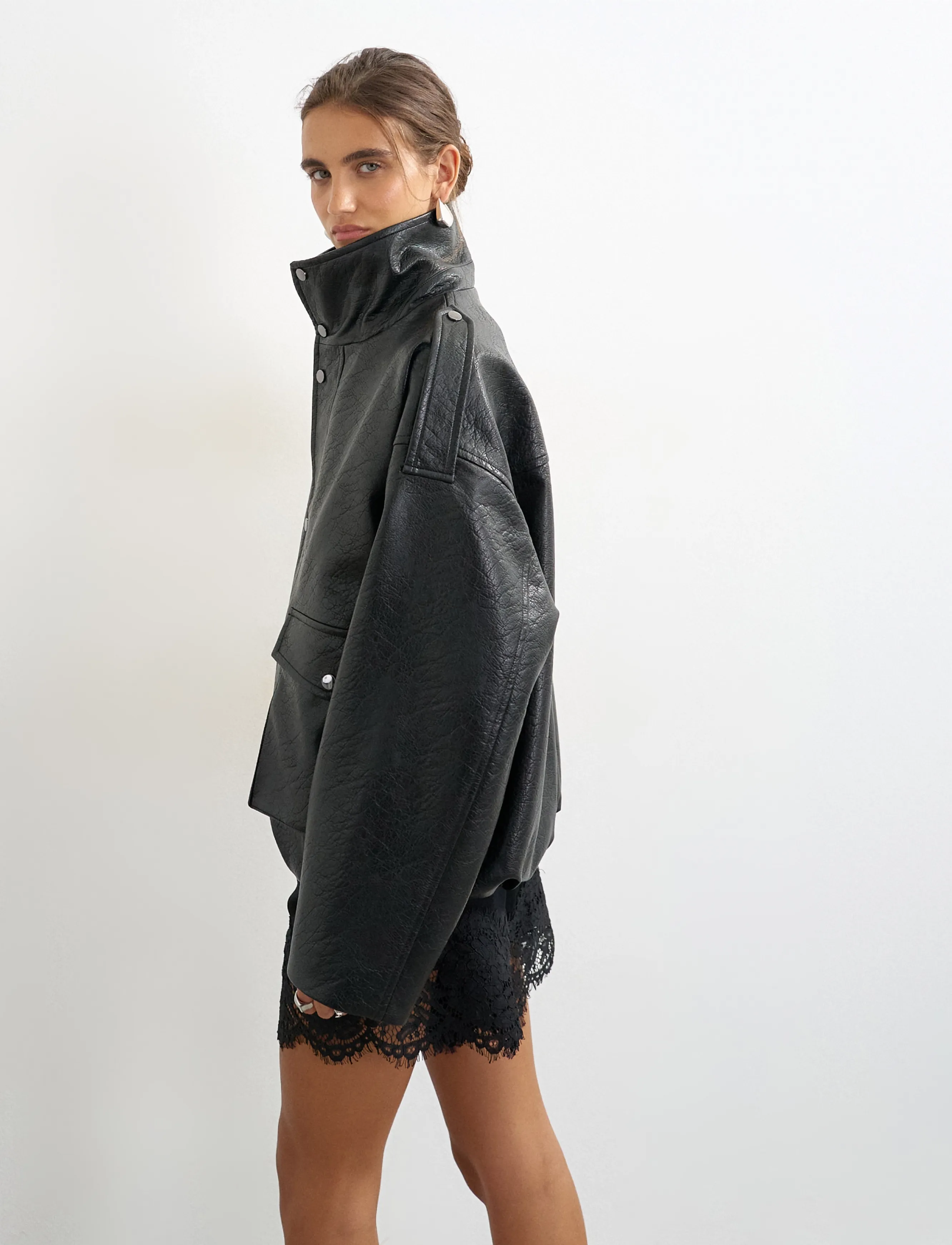 Topshop - TSTOMA COATED BOMBER OTW - forårsjakker - black - 3