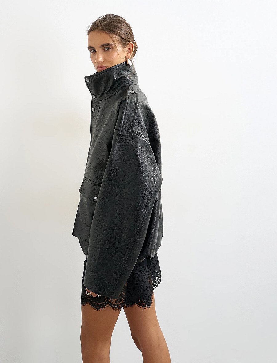 Topshop - TSTOMA COATED BOMBER OTW - bomberjakker - black - 3