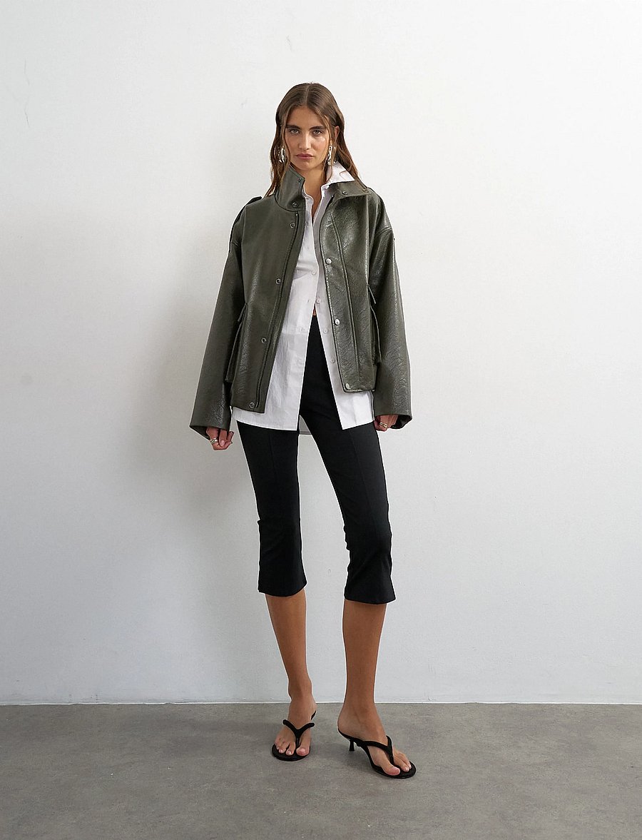 Topshop - TSTOMA COATED BOMBER OTW - bomberjakid - green bee - 0