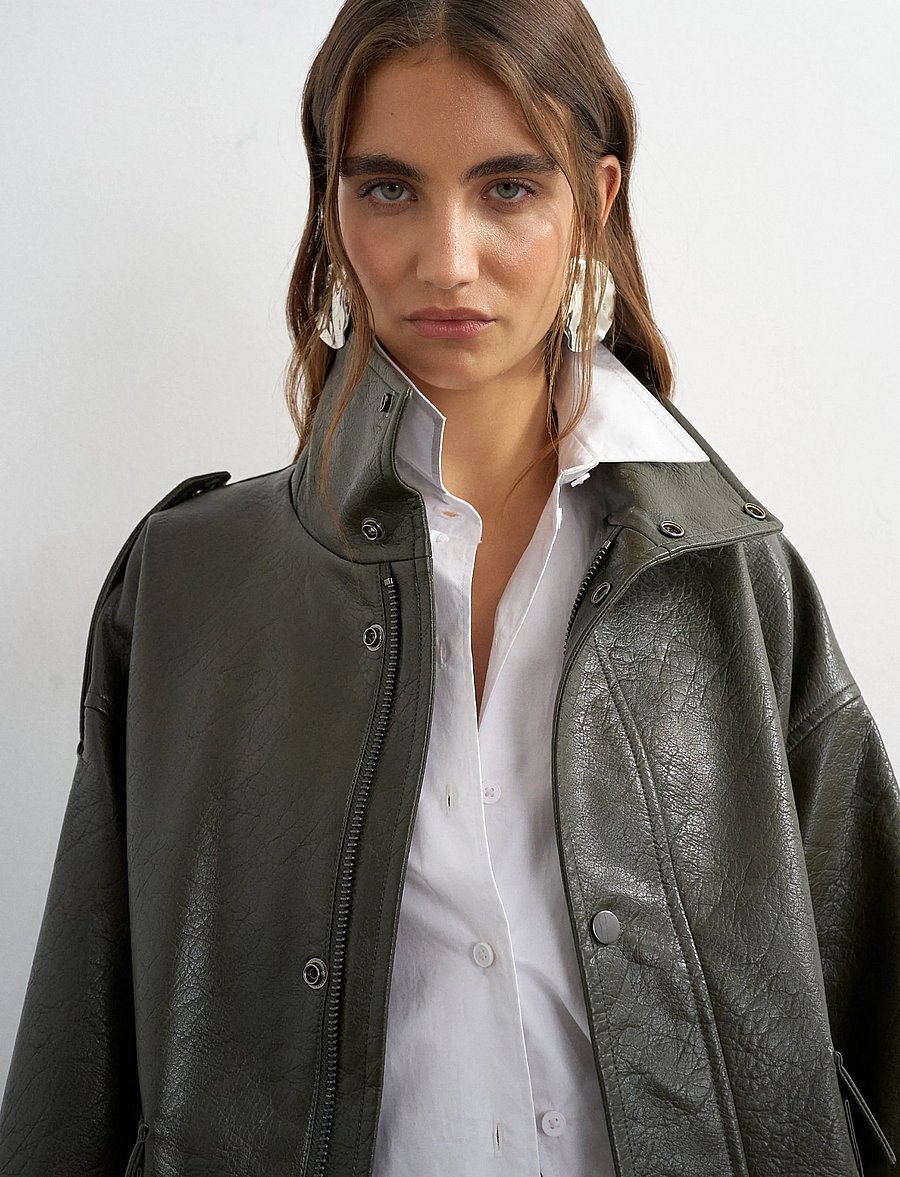 Topshop - TSTOMA COATED BOMBER OTW - bomberjakid - green bee - 4