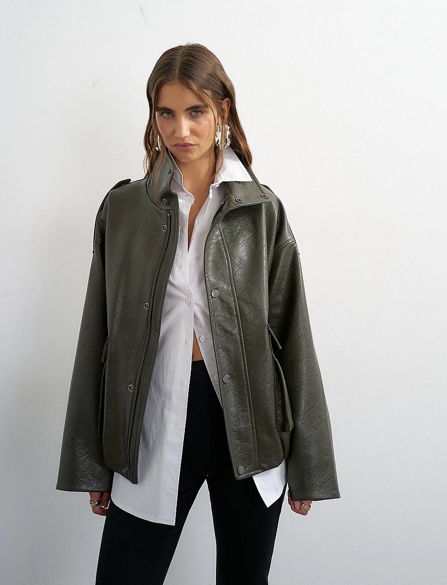Topshop - TSTOMA COATED BOMBER OTW - bomberjakid - green bee - 5