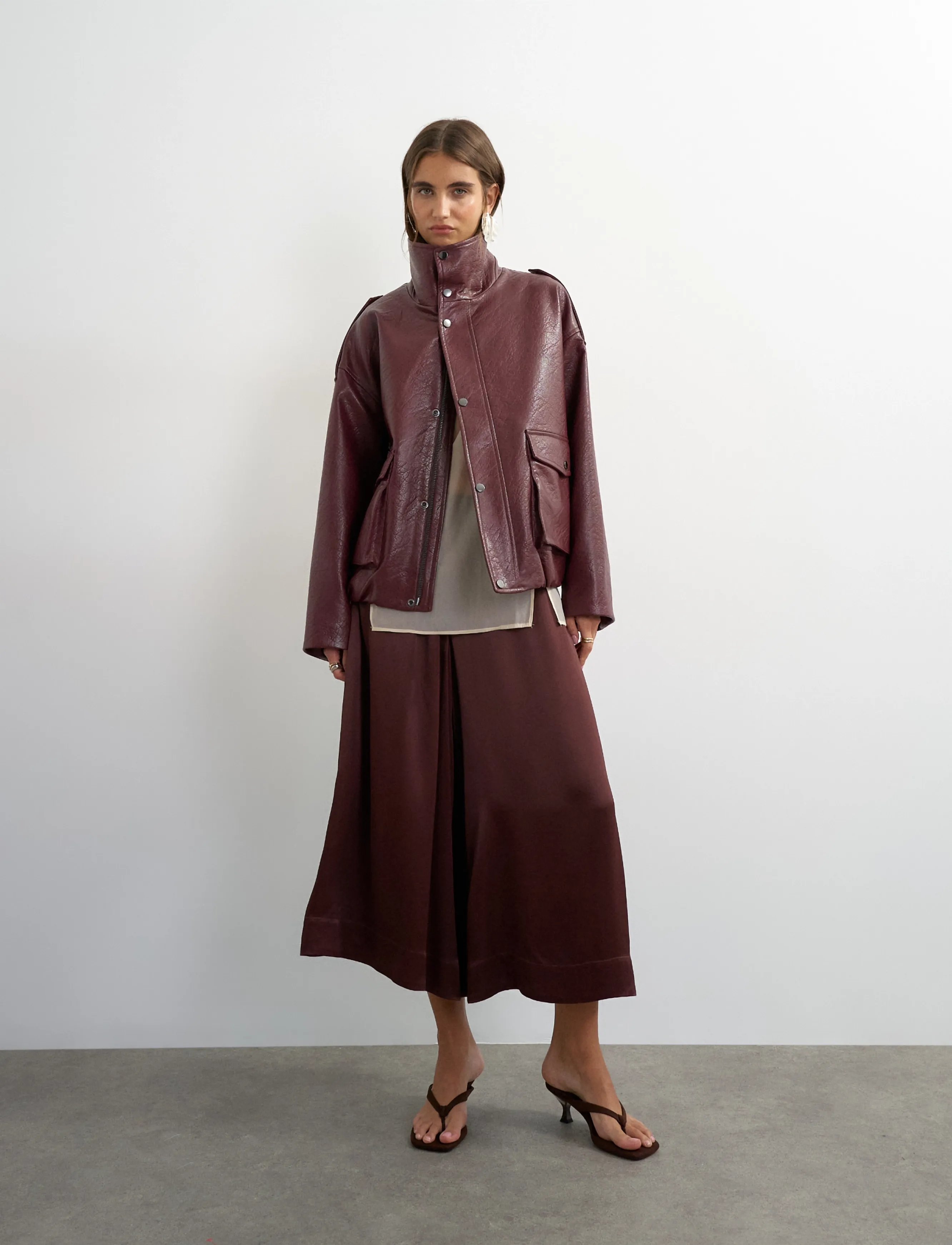 Topshop TSTOMA COATED BOMBER OTW - Tänavastiil - WINERY / burgundy