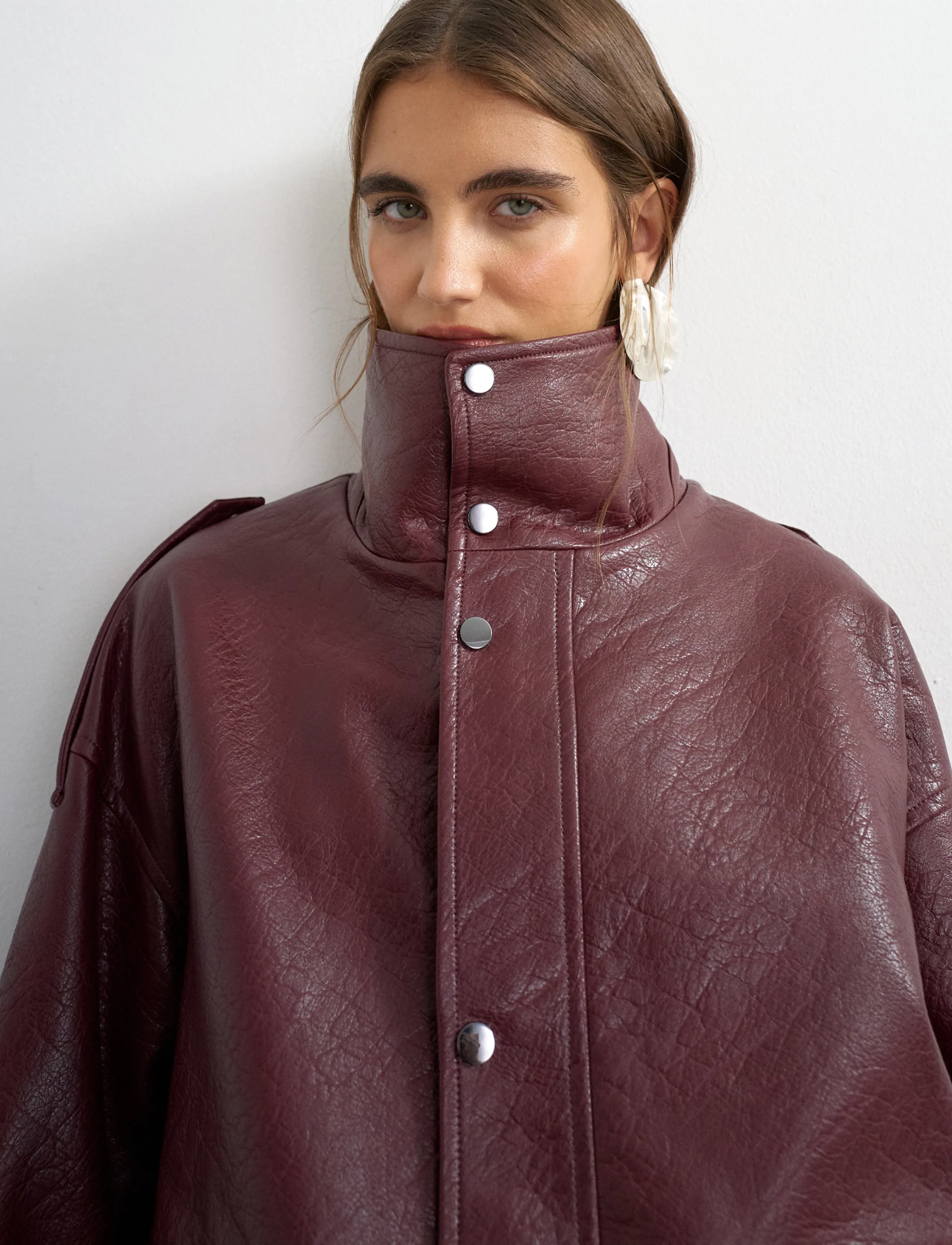 Topshop - TSTOMA COATED BOMBER OTW - bomberjakker - winery - 4