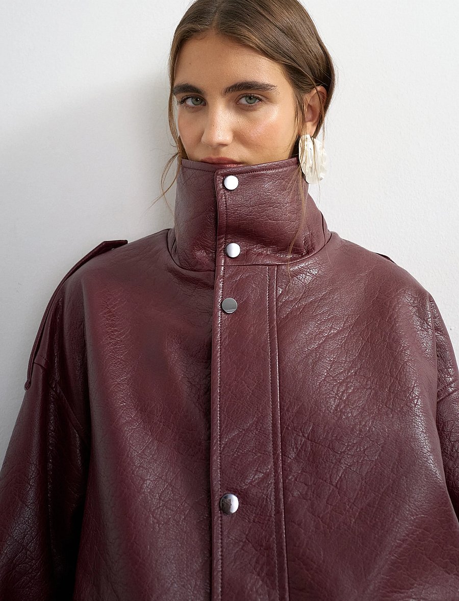 Topshop - TSTOMA COATED BOMBER OTW - bomberjakker - winery - 4