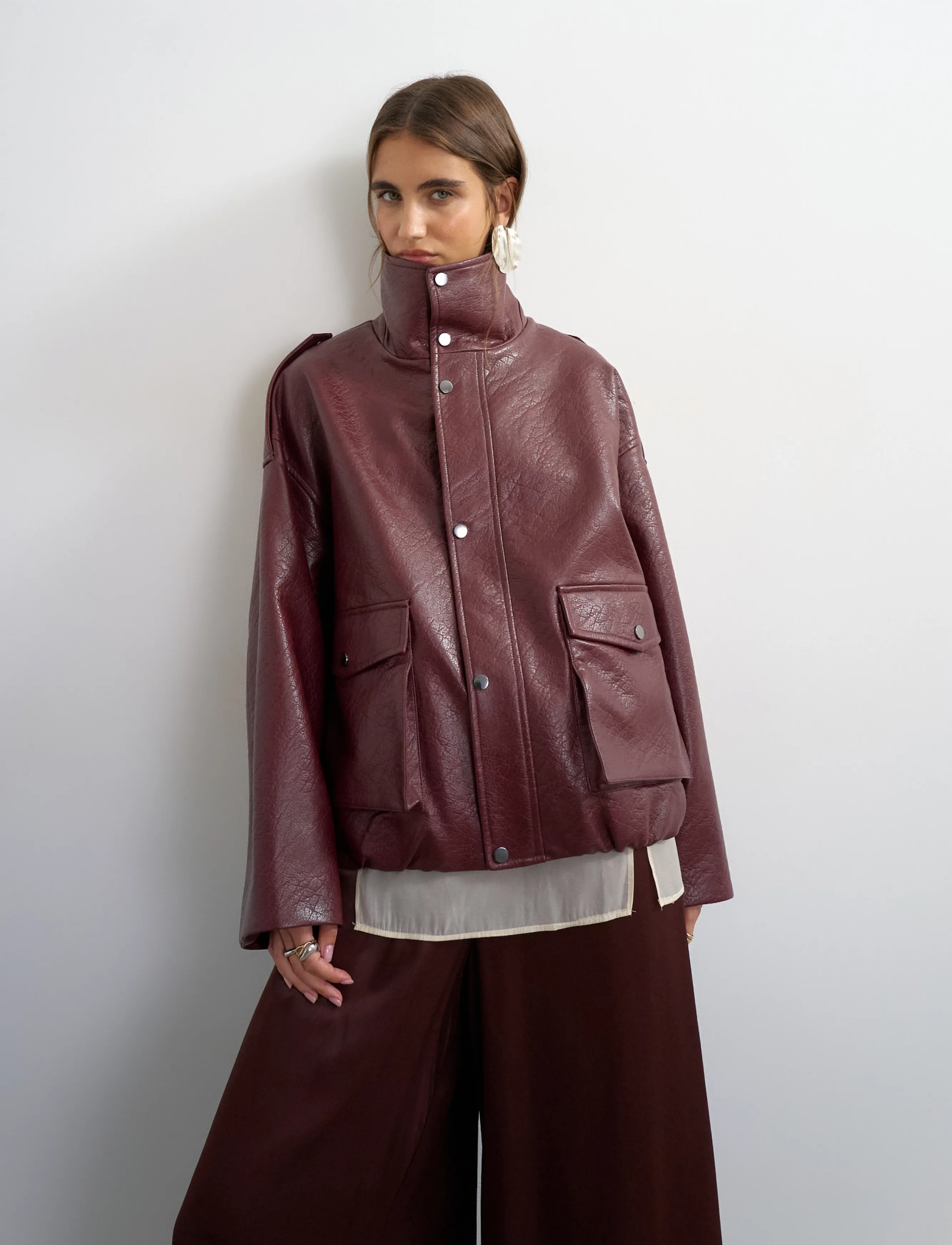 Topshop - TSTOMA COATED BOMBER OTW - bomberjakker - winery - 5