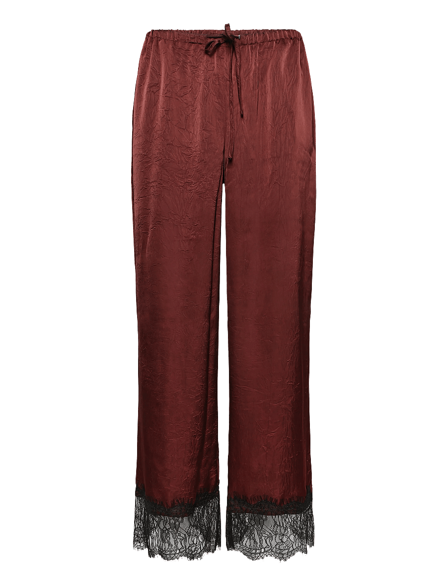 Topshop - TSEMMA SATIN TROUSER - vida byxor - burgundy - 1