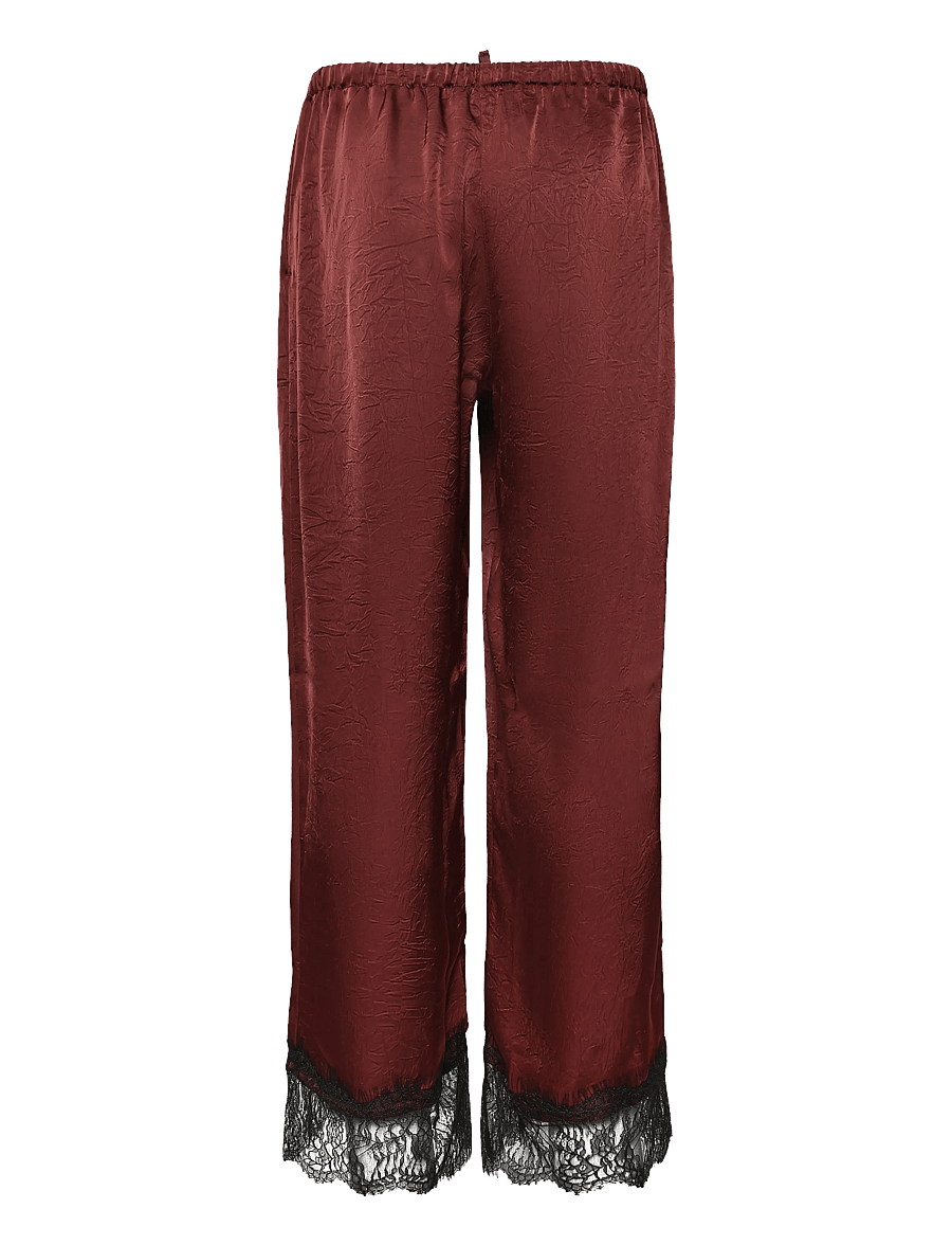 Topshop - TSEMMA SATIN TROUSER - vida byxor - burgundy - 2