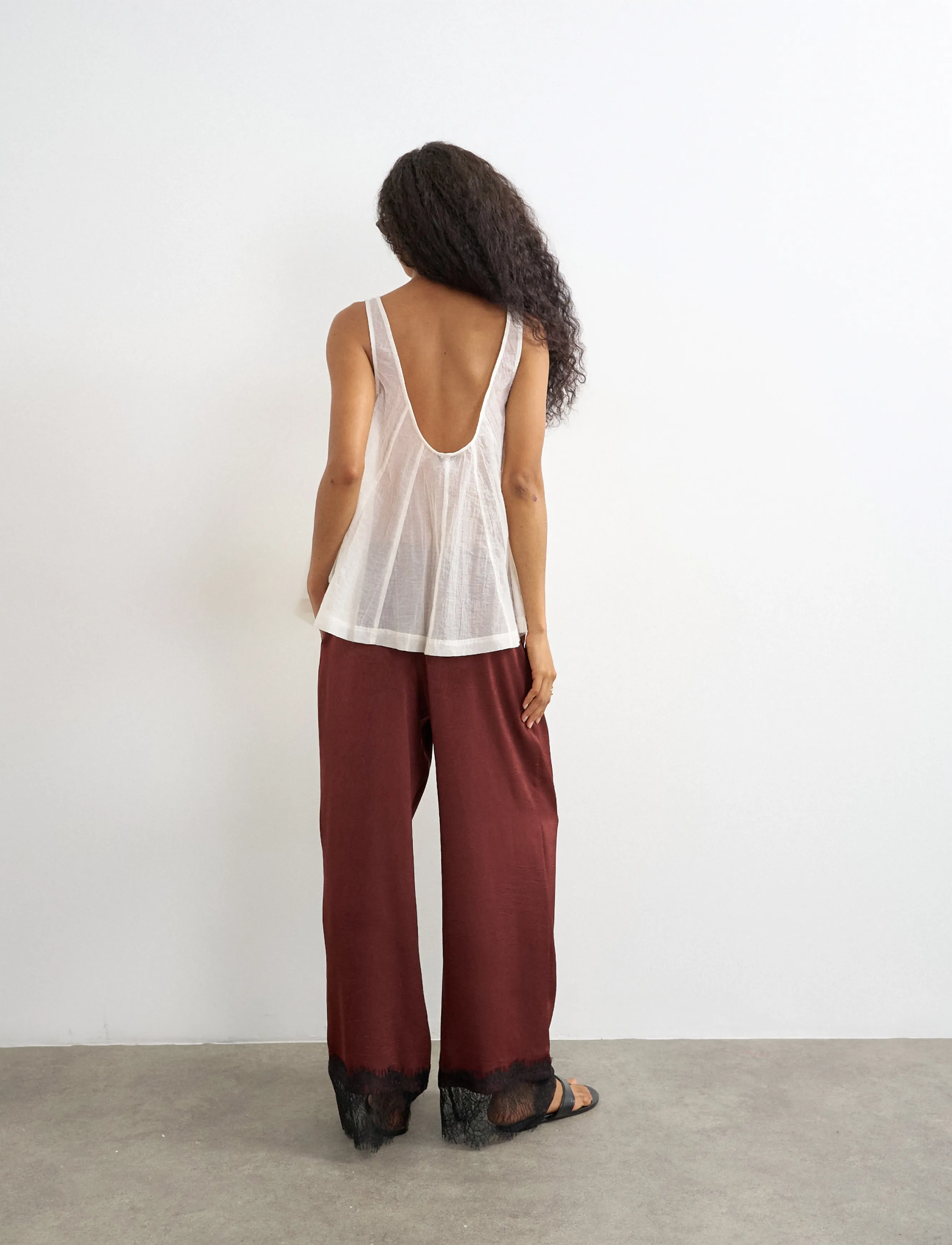 Topshop - TSEMMA SATIN TROUSER - vida byxor - burgundy - 3