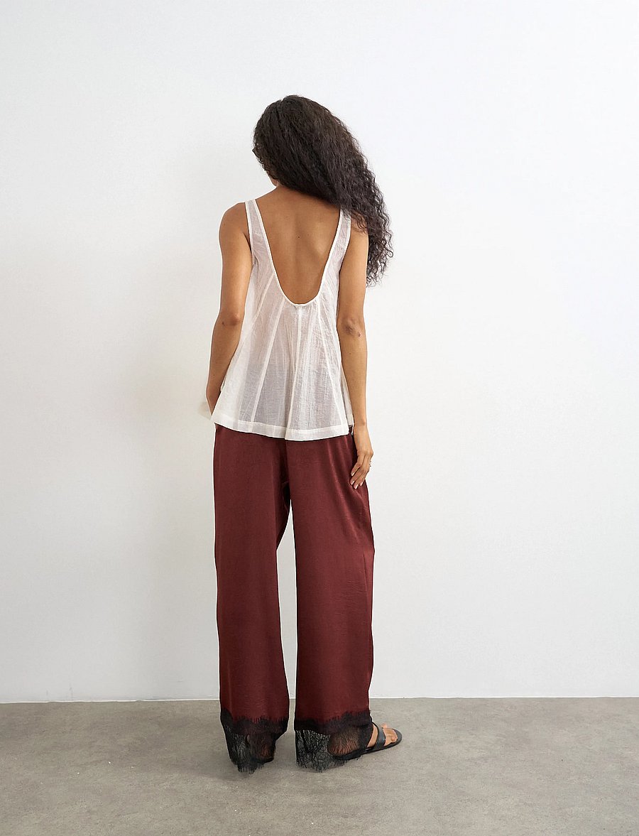 Topshop - TSEMMA SATIN TROUSER - vida byxor - burgundy - 3