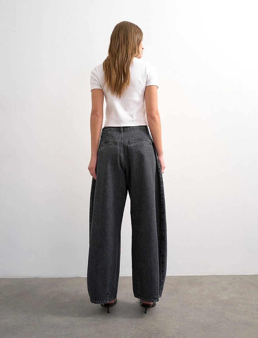 Topshop - TSCOCOON DNM JEANS BLW - barrel jeans - black denim - 3