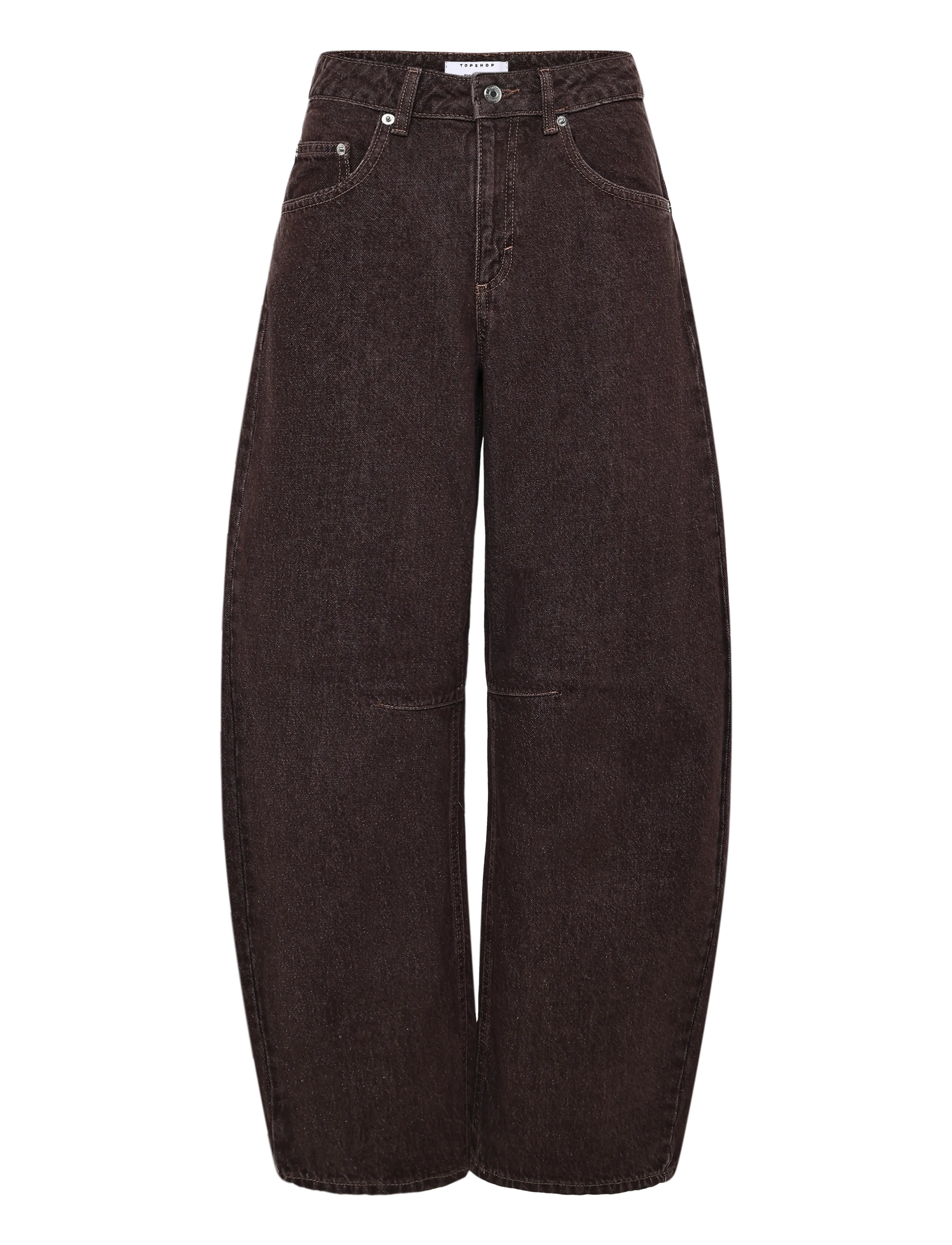 Topshop TSBARREL HR DENIM JEANS BROWN NOOS - Riided - BROWN DENIM / brown