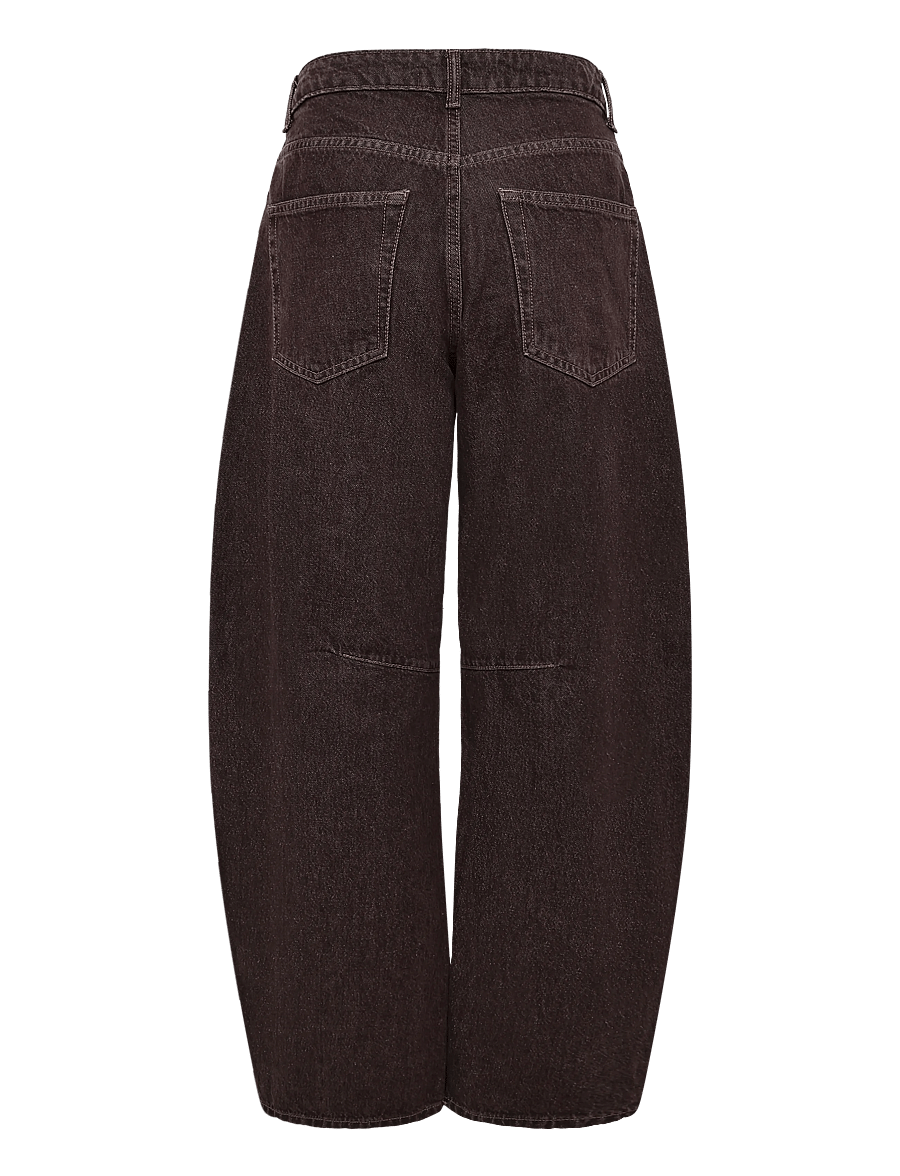 Topshop - TSBARREL HR DENIM JEANS BROWN NOOS - barrel jeans - brown denim - 1