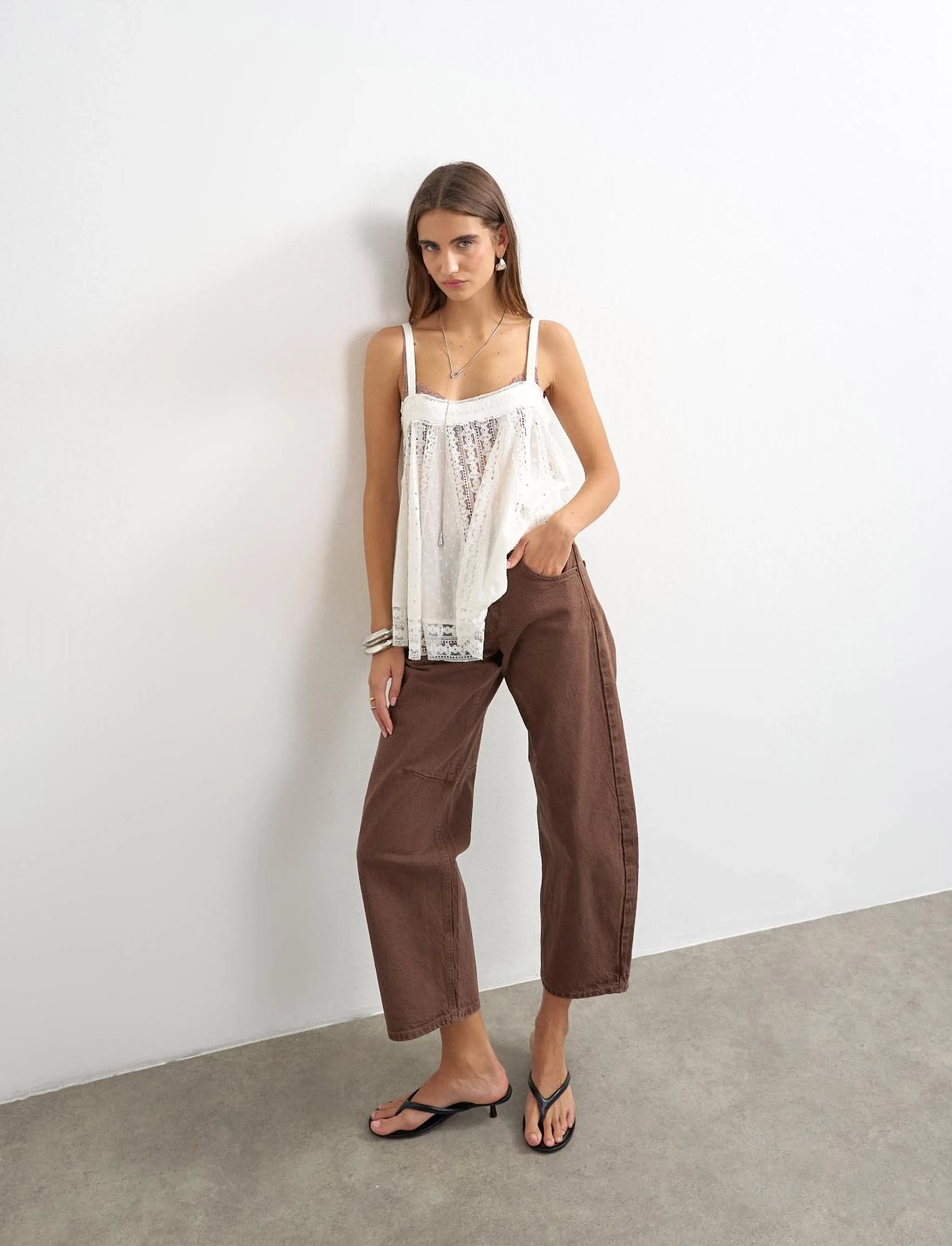 Topshop - TSBARREL HR DENIM JEANS BROWN NOOS - barrel jeans - brown denim - 4
