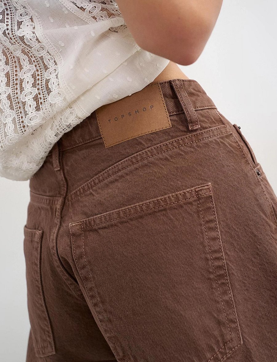 Topshop - TSBARREL HR DENIM JEANS BROWN NOOS - barrel jeans - brown denim - 5