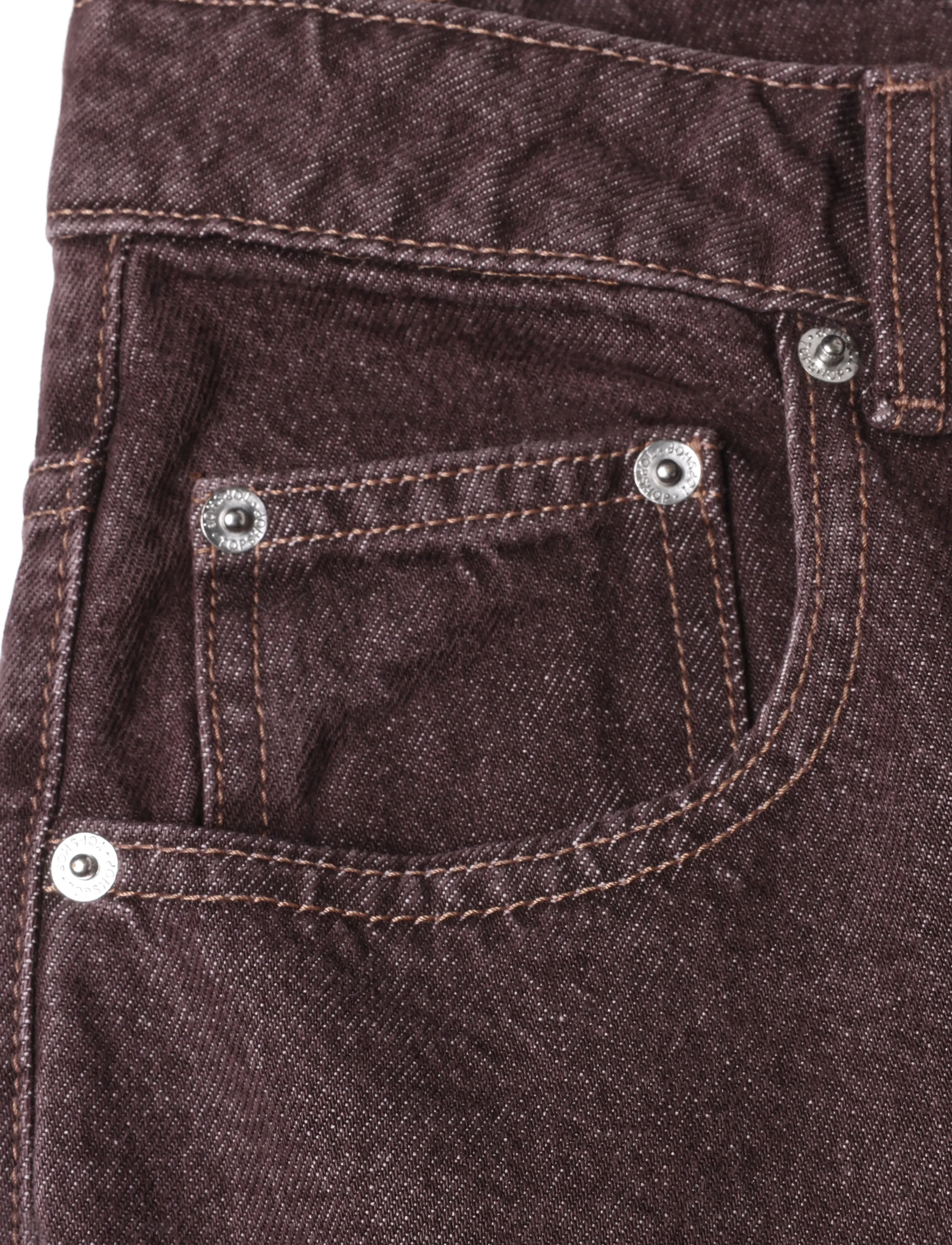 Topshop - TSBARREL HR DENIM JEANS BROWN NOOS - barrel jeans - brown denim - 2
