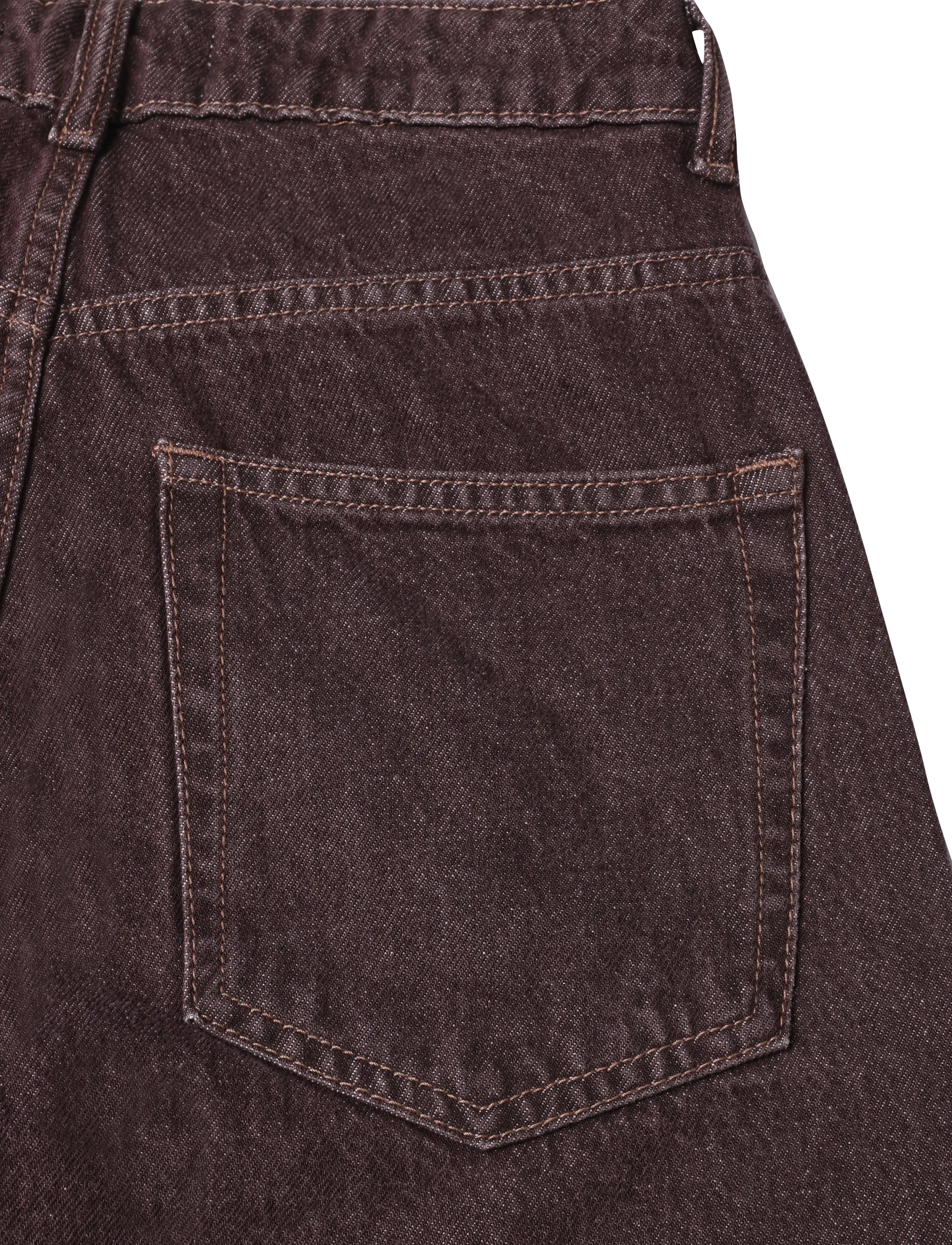 Topshop - TSBARREL HR DENIM JEANS BROWN NOOS - barrel jeans - brown denim - 4