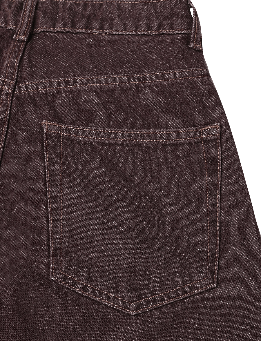 Topshop - TSBARREL HR DENIM JEANS BROWN NOOS - barrel jeans - brown denim - 4