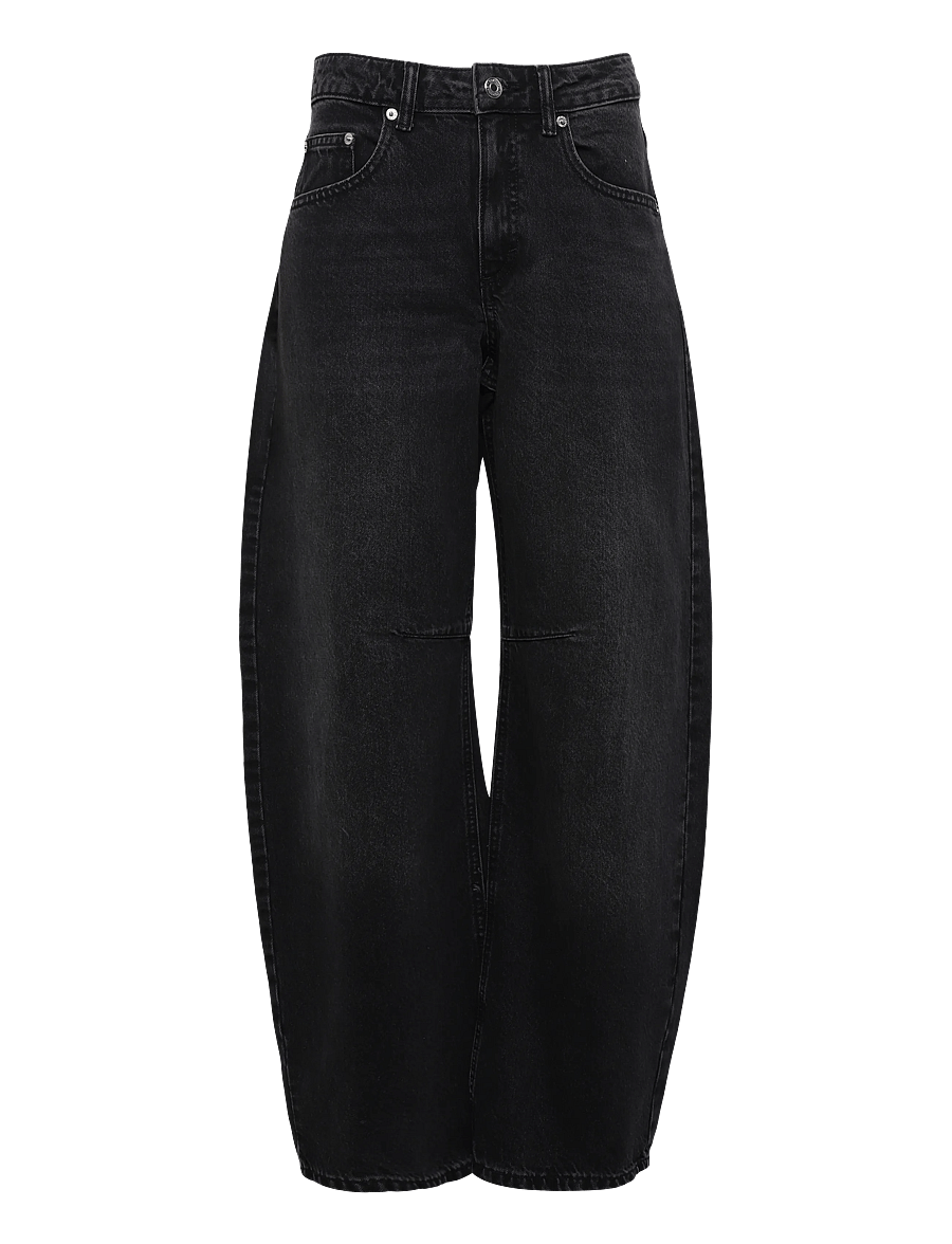 Topshop - TSBARREL HR DENIM JEANS BLW NOOS - barrel jeans - black denim - 0