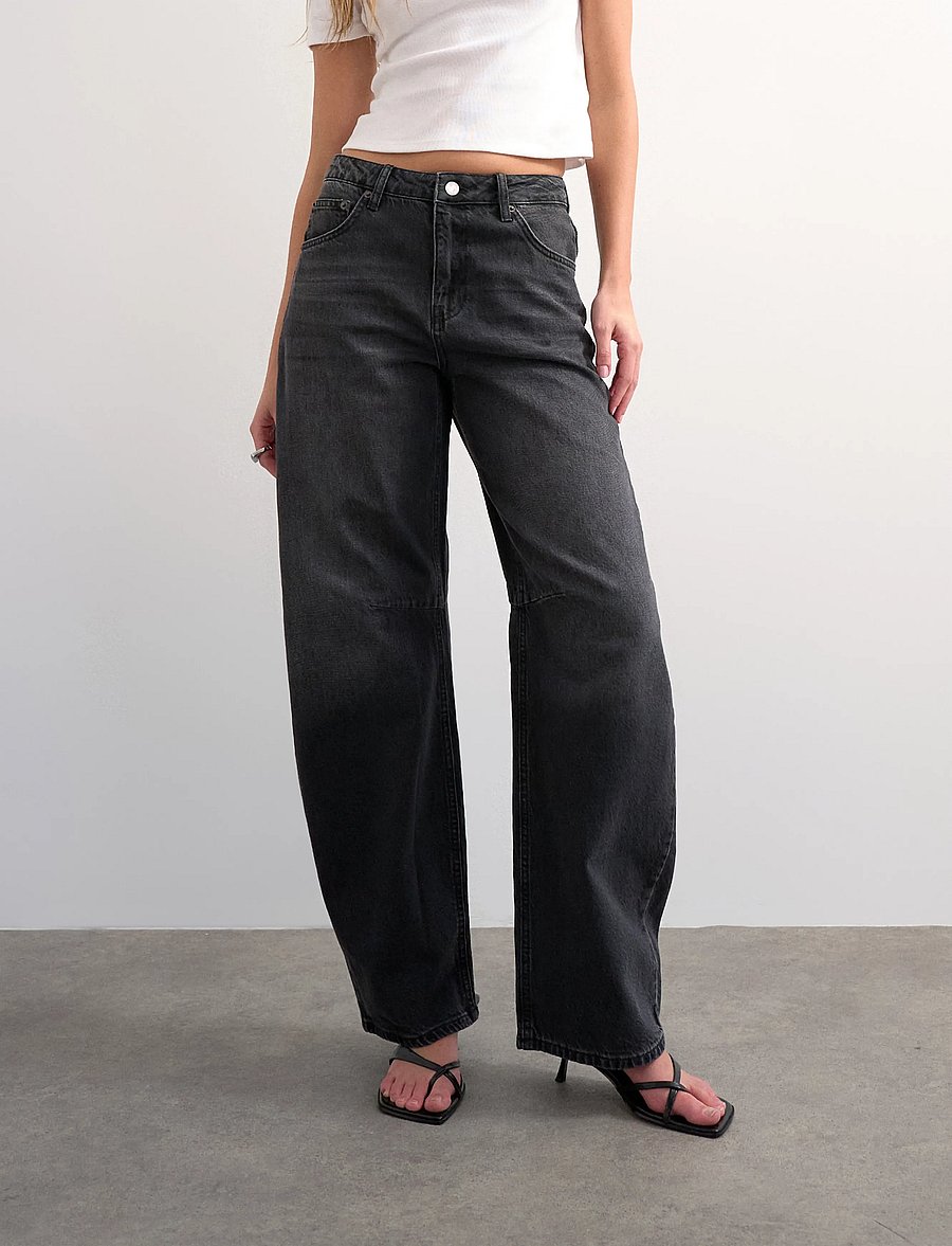 Topshop - TSBARREL HR DENIM JEANS BLW NOOS - barrel jeans - black denim - 3
