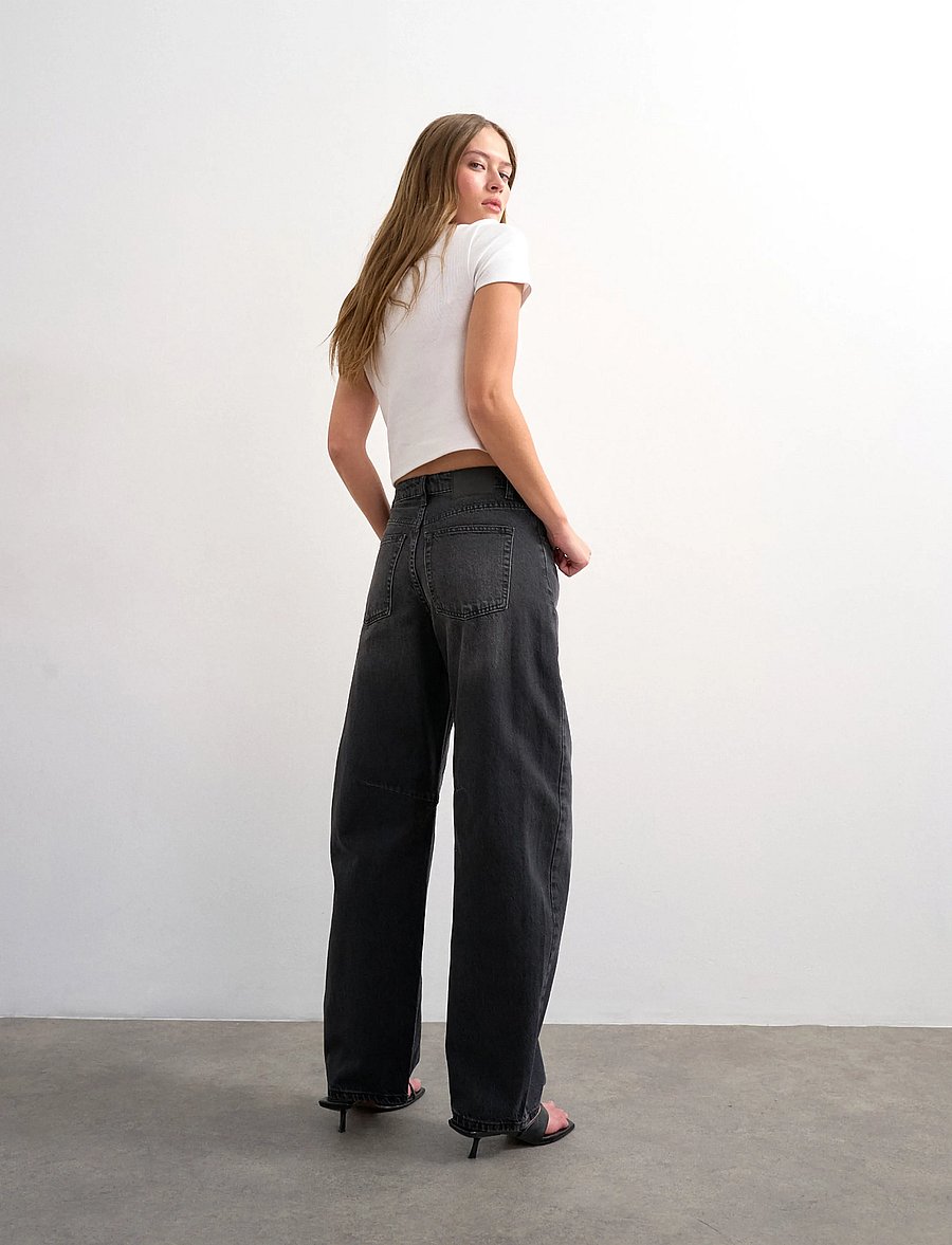 Topshop - TSBARREL HR DENIM JEANS BLW NOOS - barrel jeans - black denim - 4