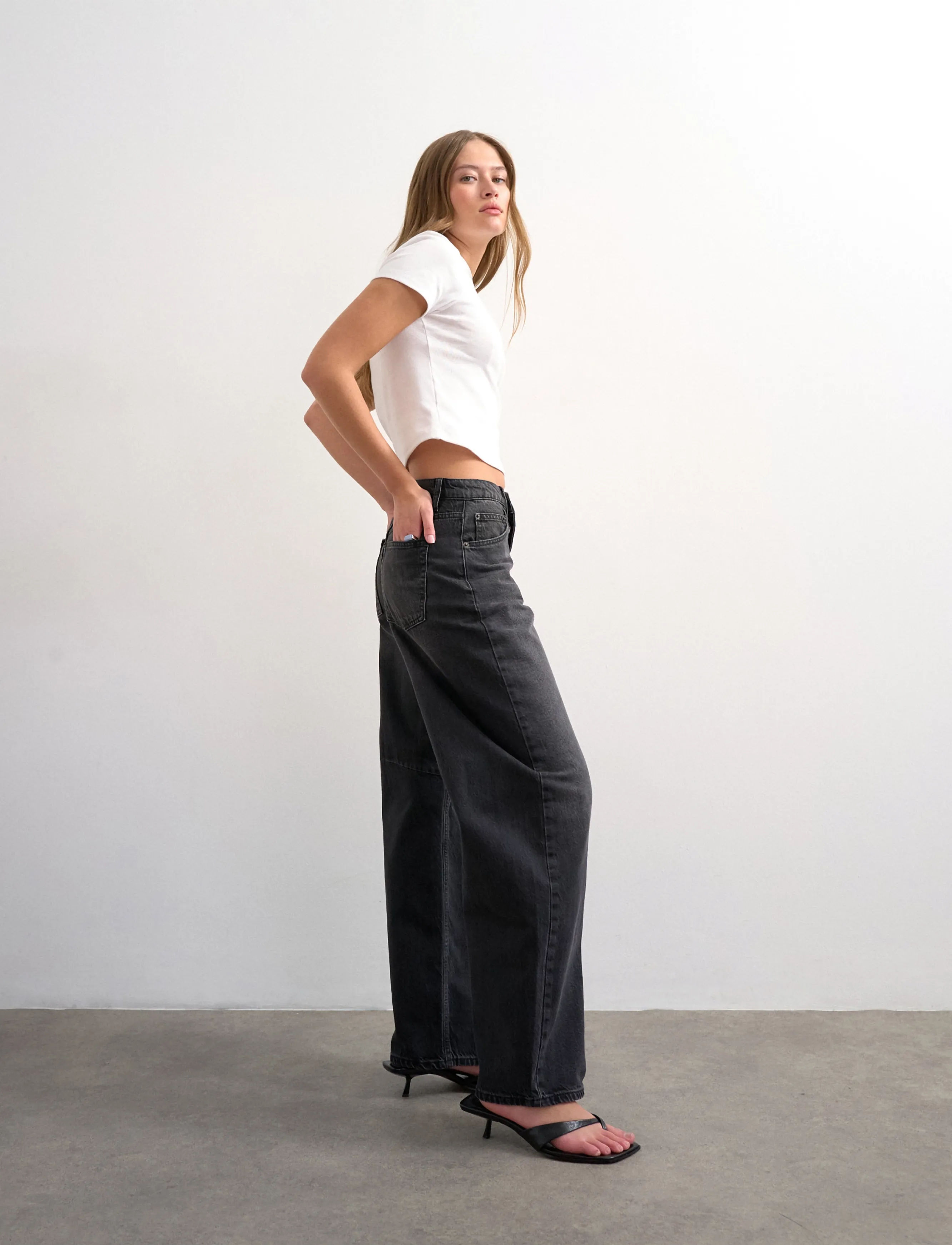 Topshop - TSBARREL HR DENIM JEANS BLW NOOS - barrel jeans - black denim - 5