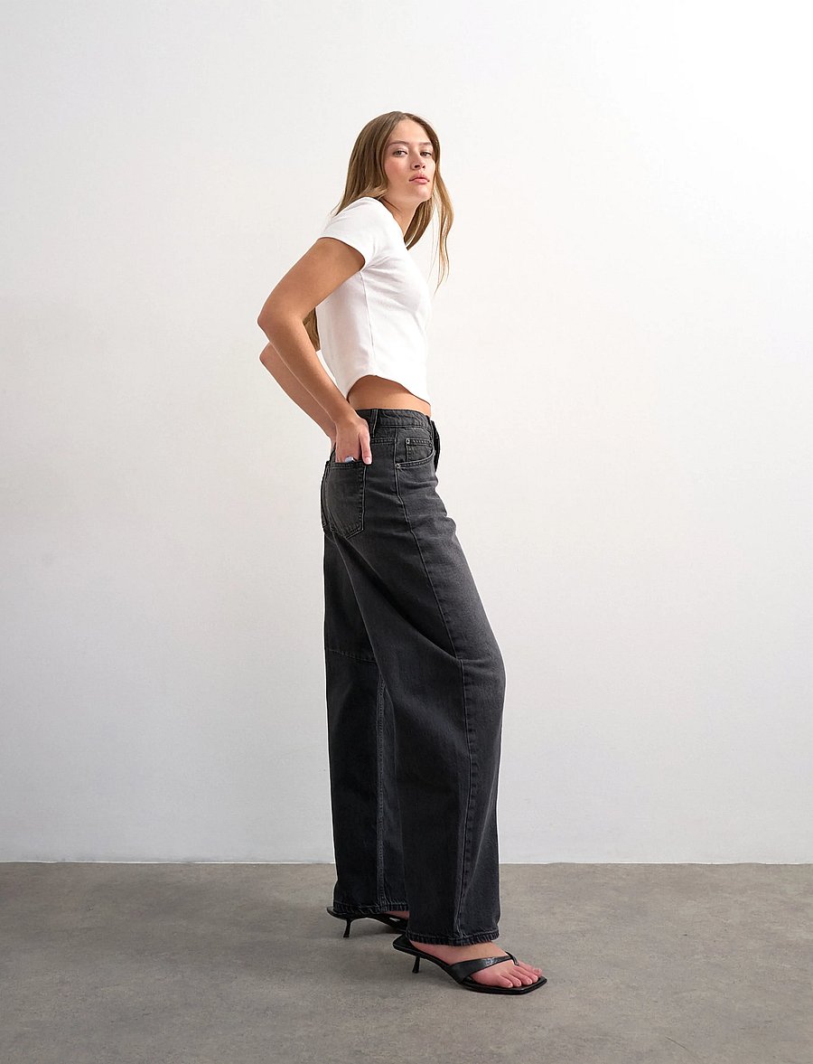 Topshop - TSBARREL HR DENIM JEANS BLW NOOS - barrel jeans - black denim - 5