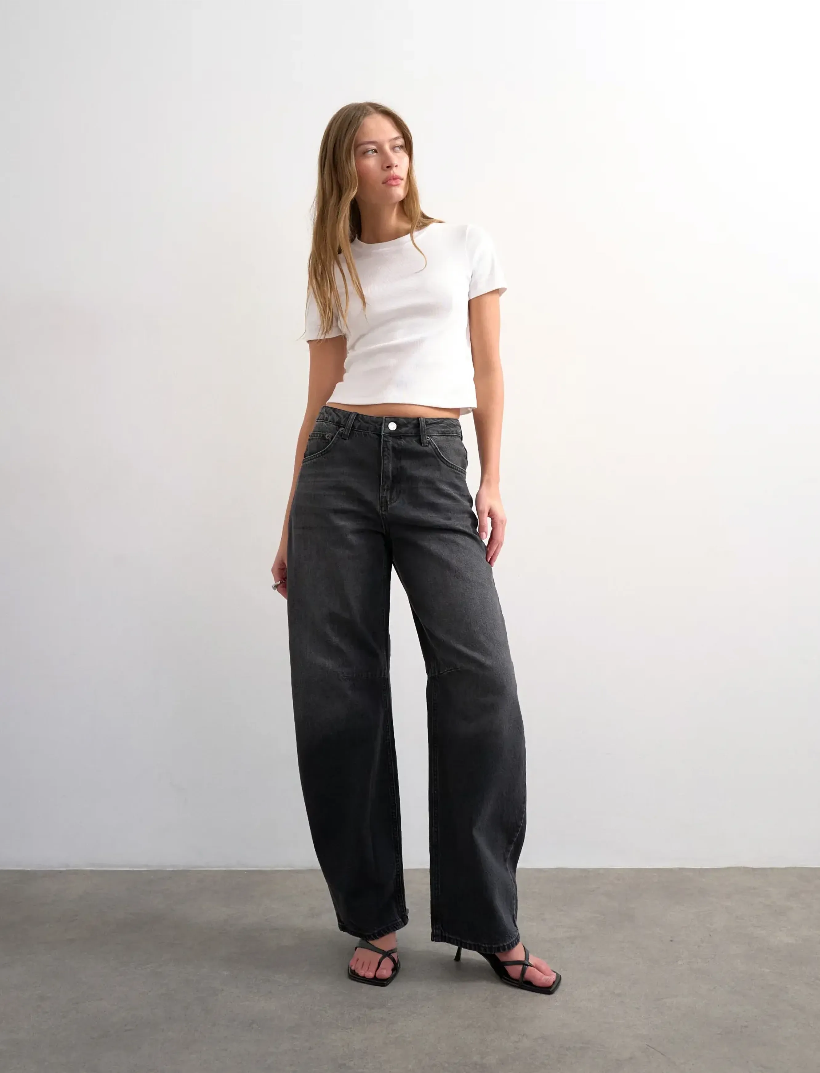 Topshop - TSBARREL HR DENIM JEANS BLW NOOS - barrel jeans - black denim - 5