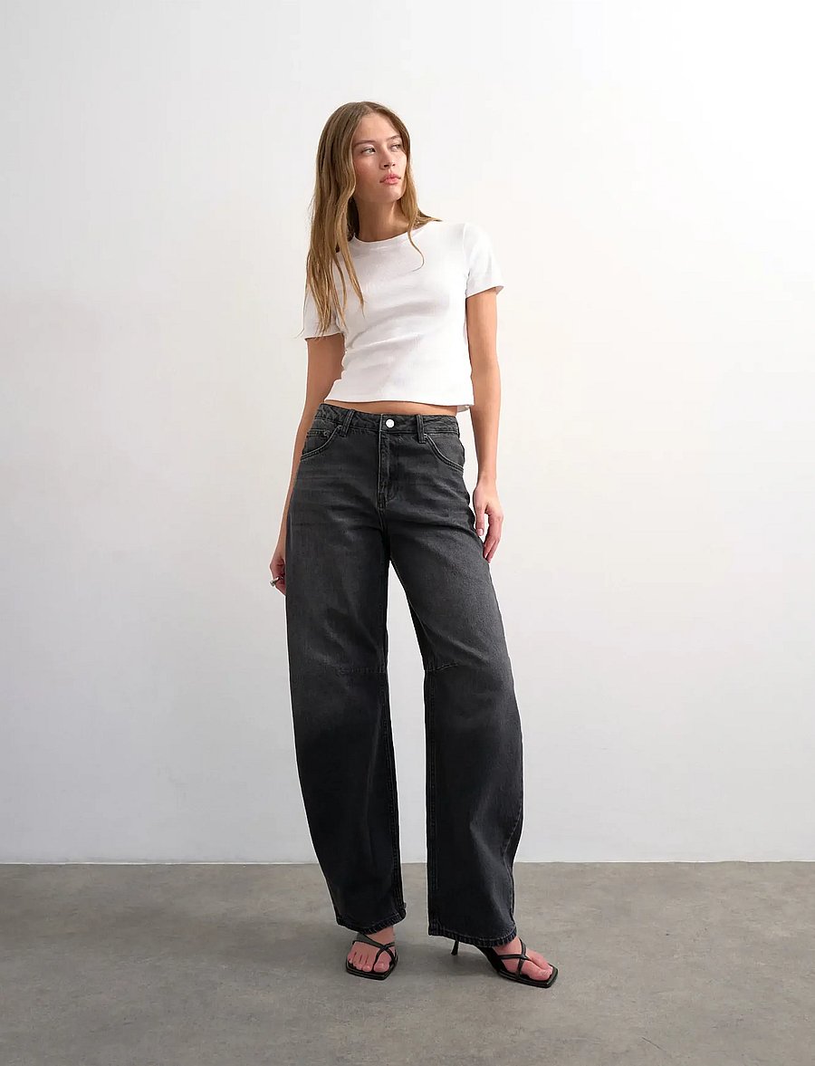 Topshop - TSBARREL HR DENIM JEANS BLW NOOS - barrel jeans - black denim - 5