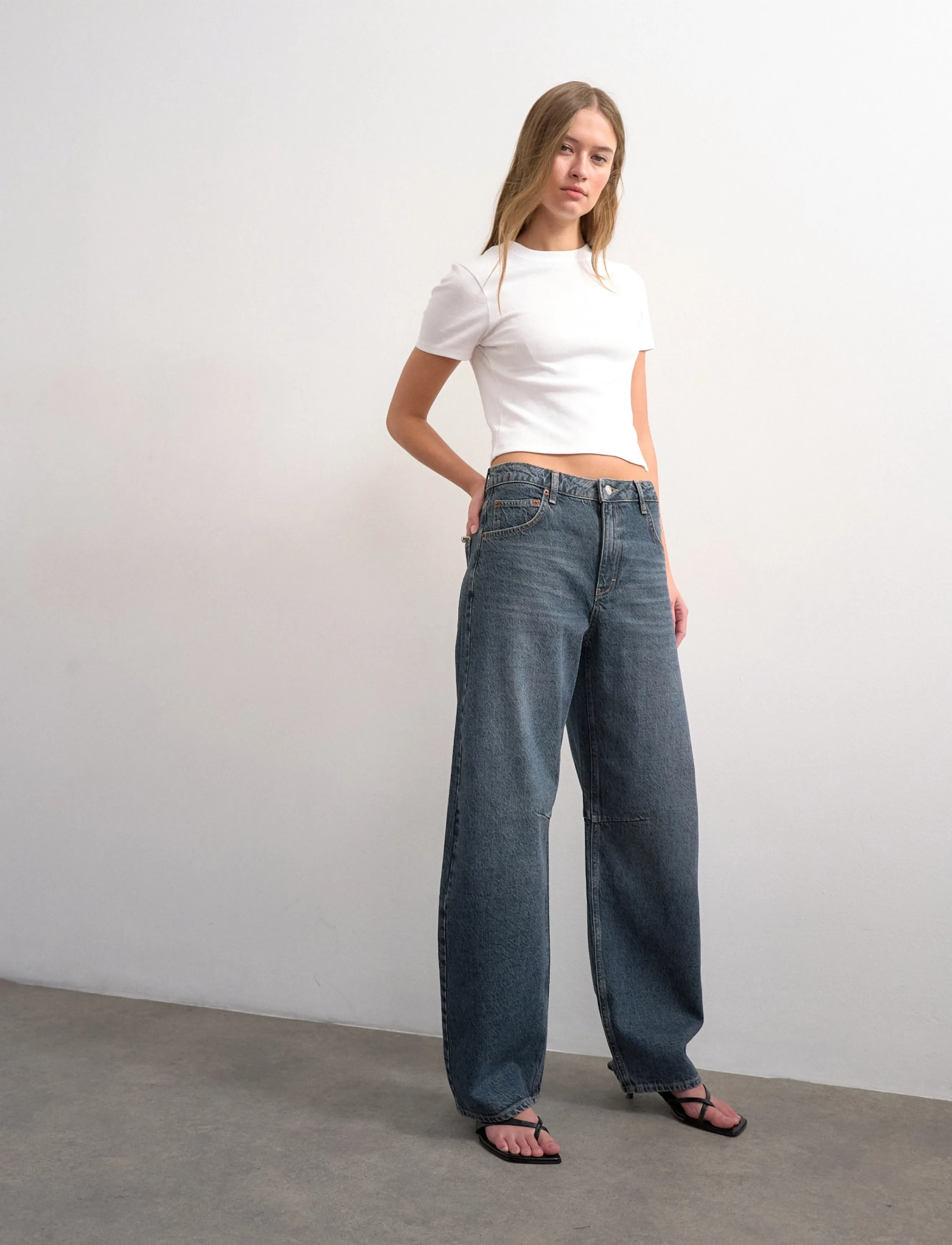 Topshop TSBARREL HIGH RISE DENIM JEANS BB - Denim - BLUE BLACK DENIM / navy