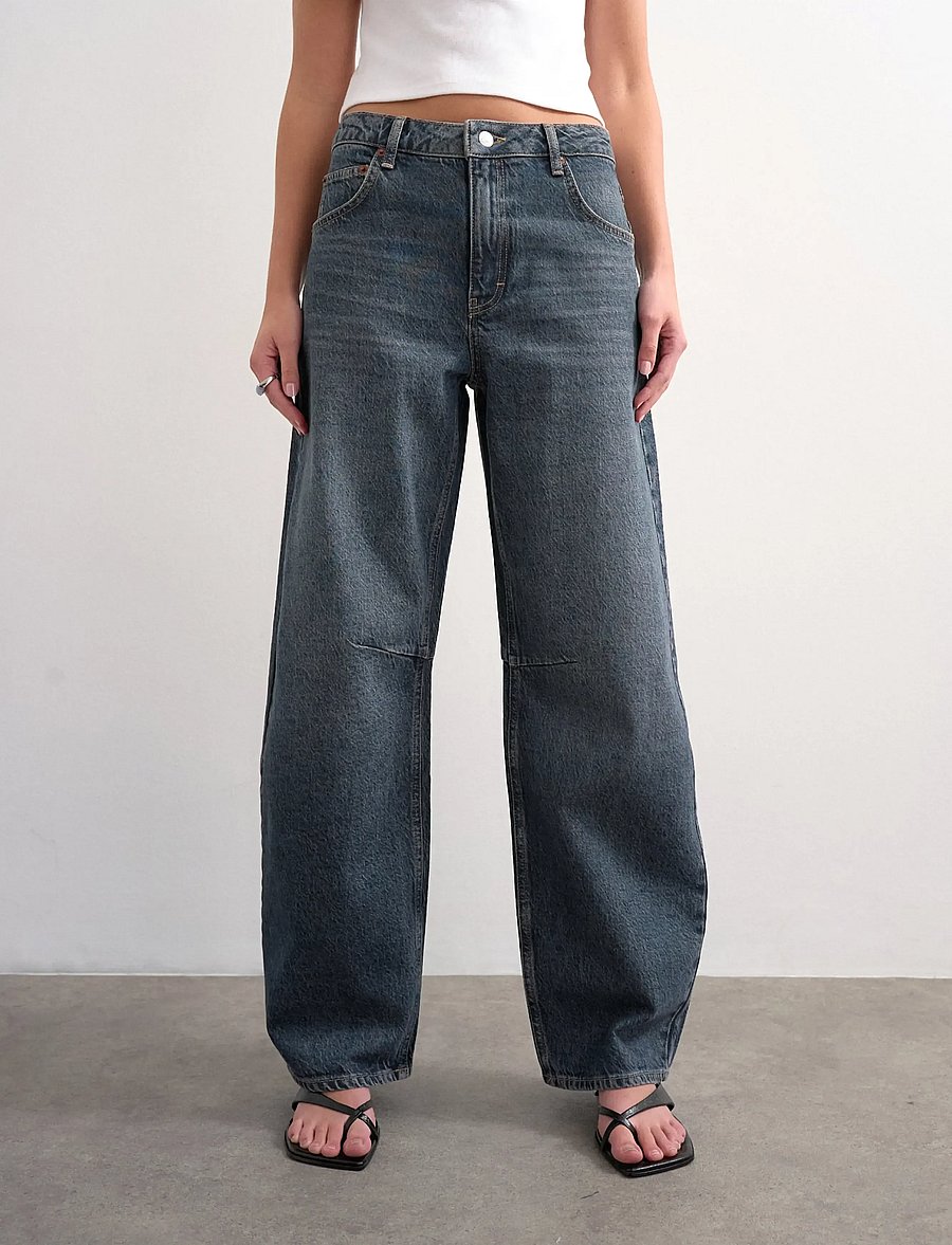 Topshop - TSBARREL HIGH RISE DENIM JEANS BB - barrel jeans - blue black denim - 4