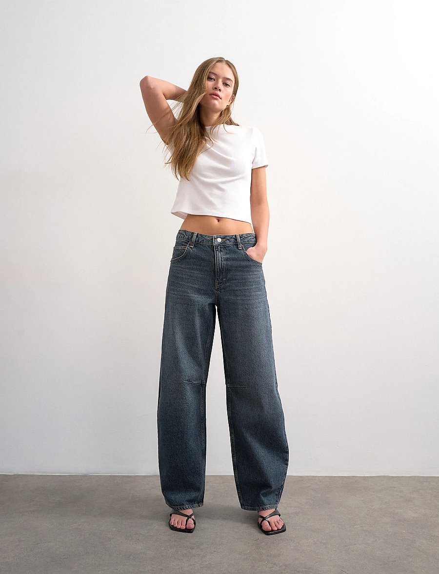 Topshop - TSBARREL HIGH RISE DENIM JEANS BB - barrel jeans - blue black denim - 5