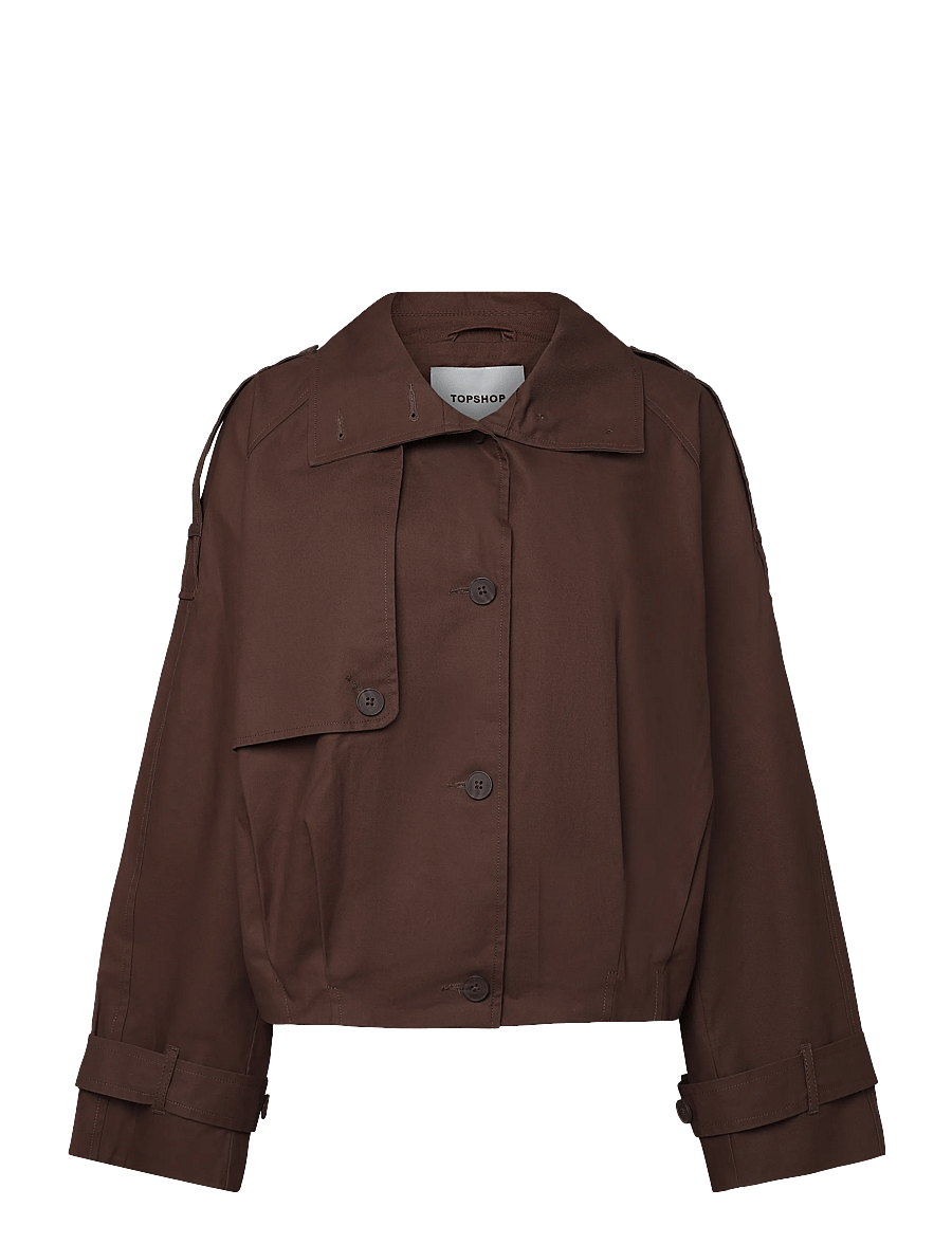 Topshop - TSHABA CROPPED TRENCHCOAT OTW - vihmamantlid - red heart - 1