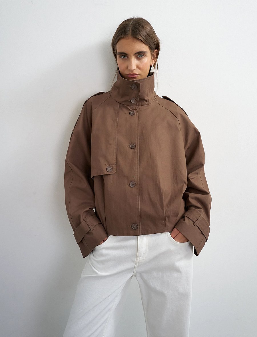 Topshop - TSHABA CROPPED TRENCHCOAT OTW - vihmamantlid - red heart - 0