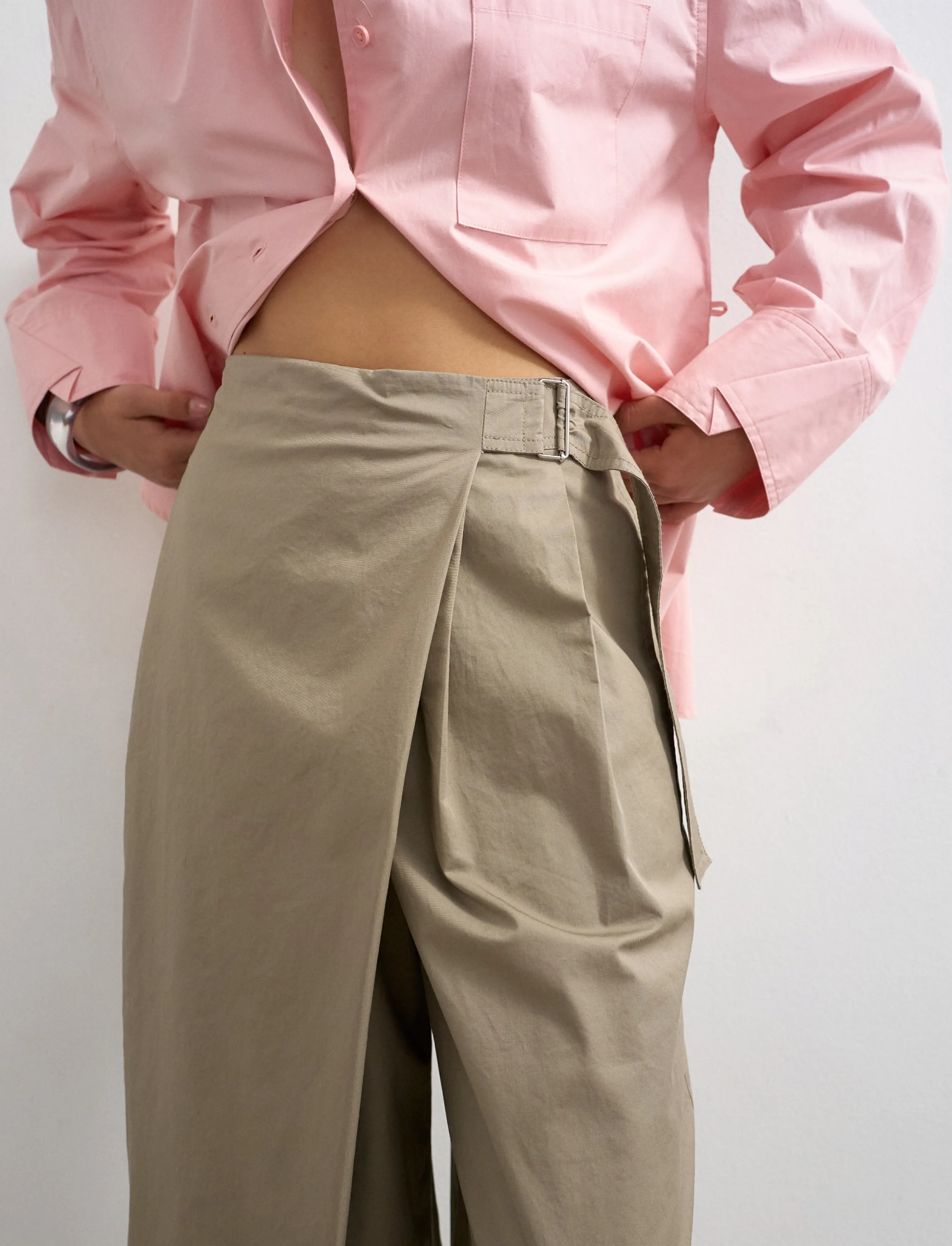 Topshop - TSHIMA TECHY TROUSERS OTW - laia säärega püksid - mushroom - 4