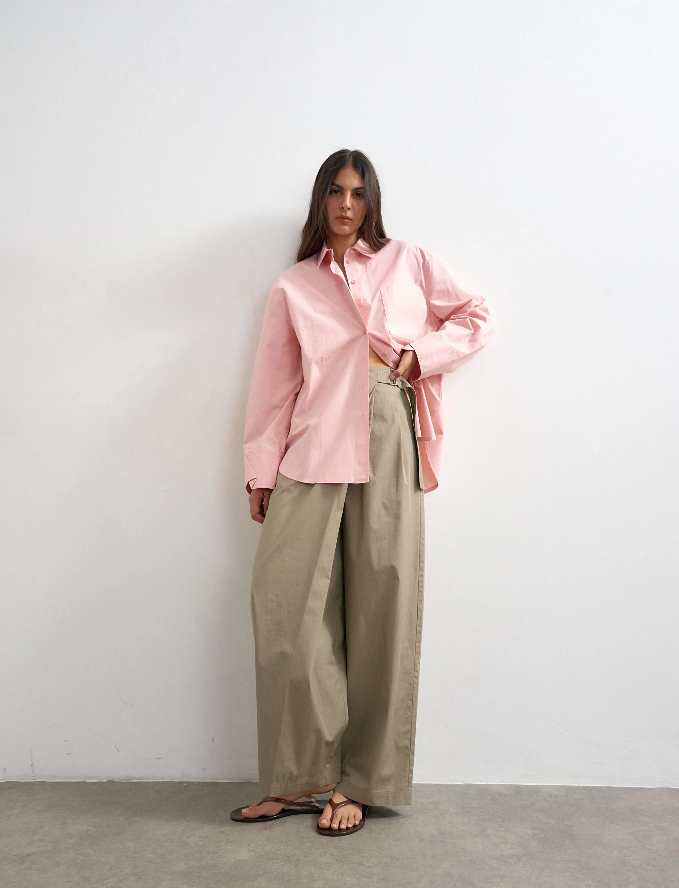Topshop - TSHIMA TECHY TROUSERS OTW - laia säärega püksid - mushroom - 5