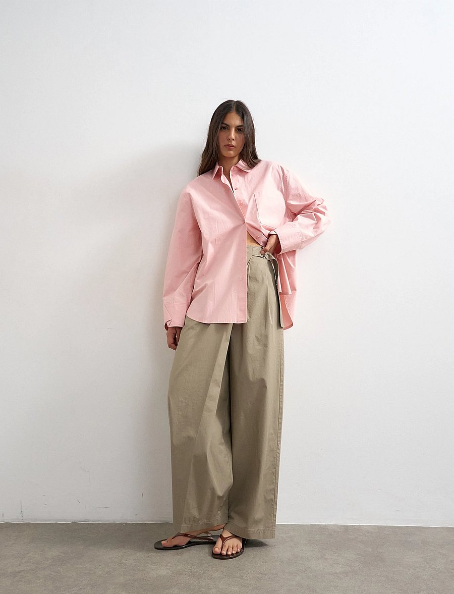 Topshop - TSHIMA TECHY TROUSERS OTW - laia säärega püksid - mushroom - 5