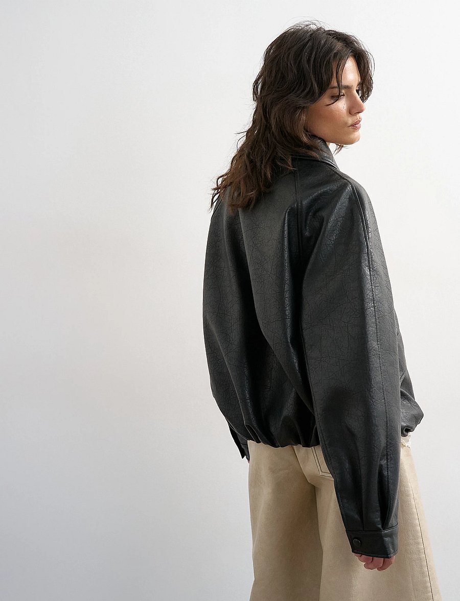 Topshop - TSTOPPA COATED BOMBER JACKET OTW - bomberjakid - black - 3
