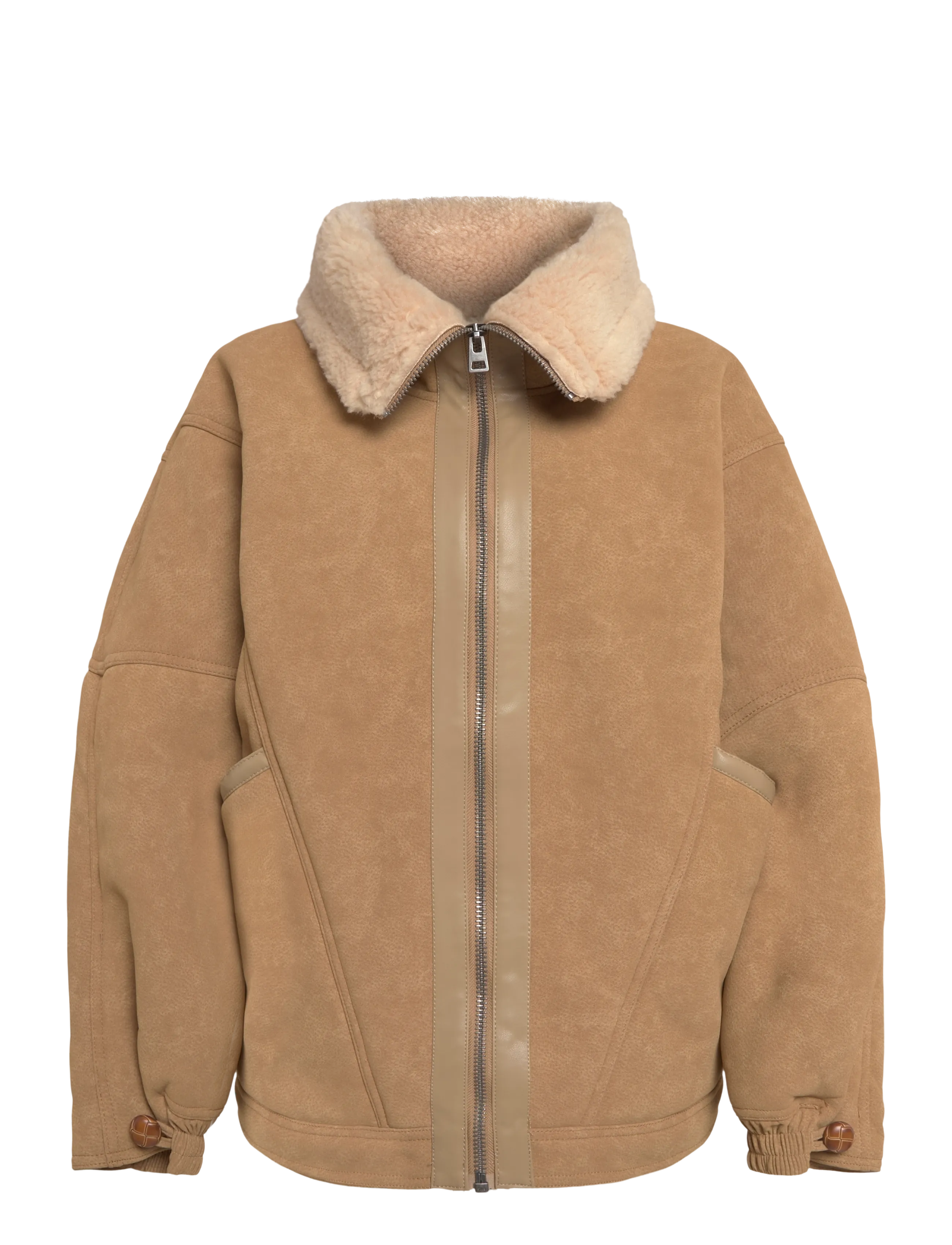 Topshop - TSTULLA OVOID SHEARKING JACKET OTW - kunstpelz - tan - 1