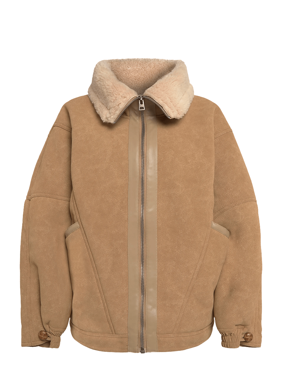 Topshop - TSTULLA OVOID SHEARKING JACKET OTW - kunstpelz - tan - 1