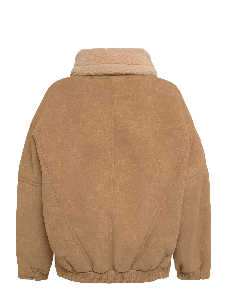 Topshop - TSTULLA OVOID SHEARKING JACKET OTW - kunstpelz - tan - 2