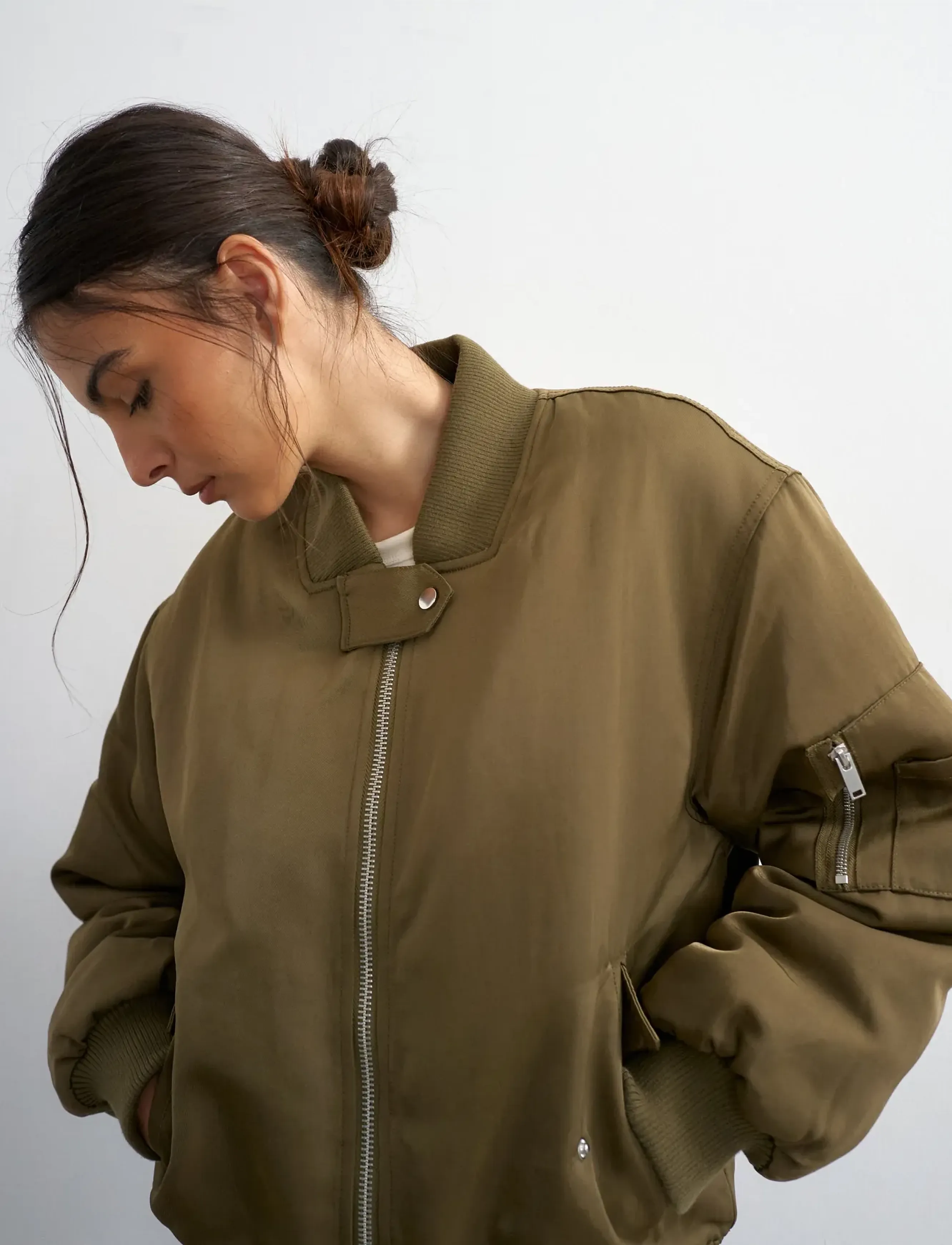 TOPSHOP Tskatha Nylon Bomber Jacket Otw jackor dam – bild 4