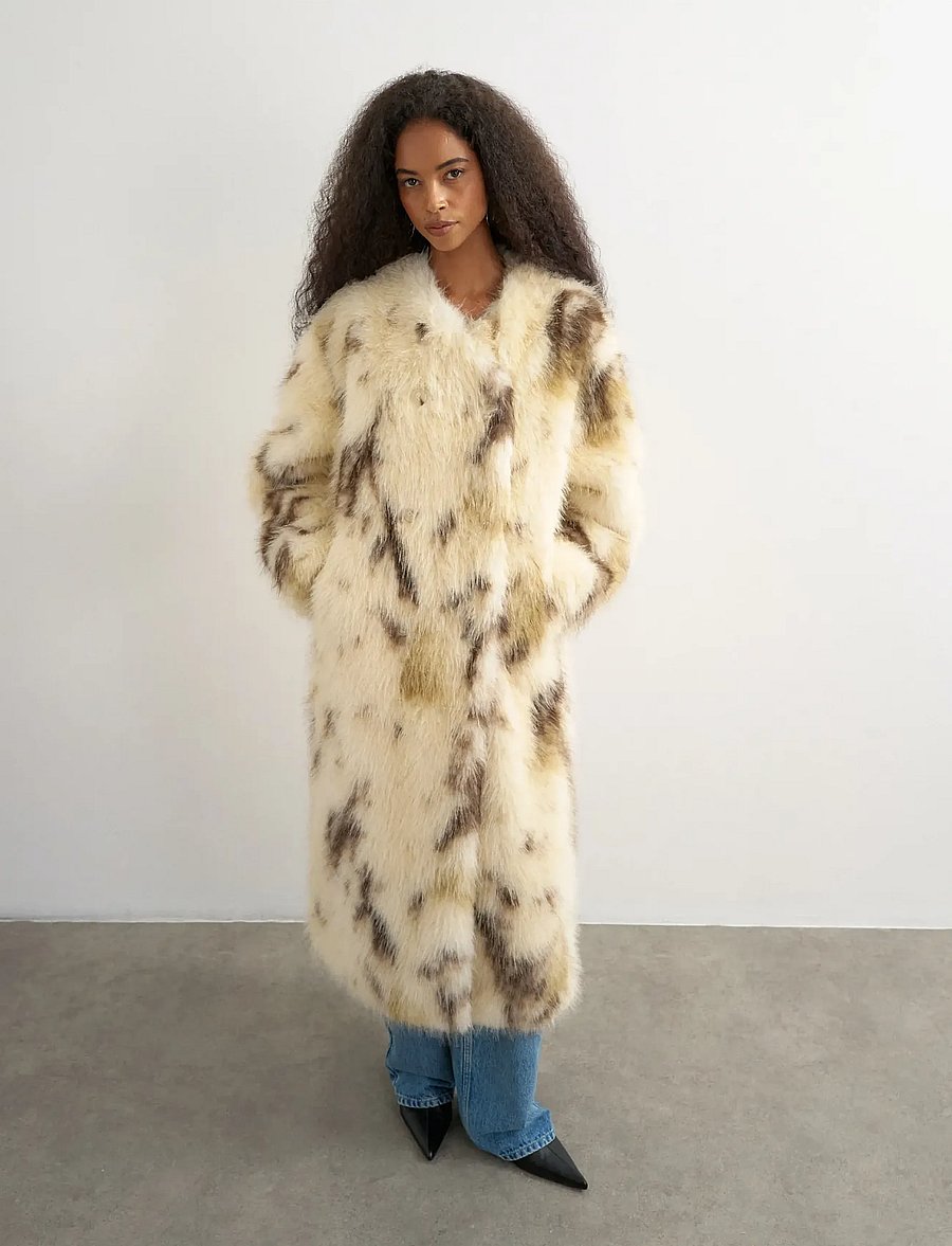 Topshop - TSSELMI COAT OTW - kunstpelz - buttercream - 0