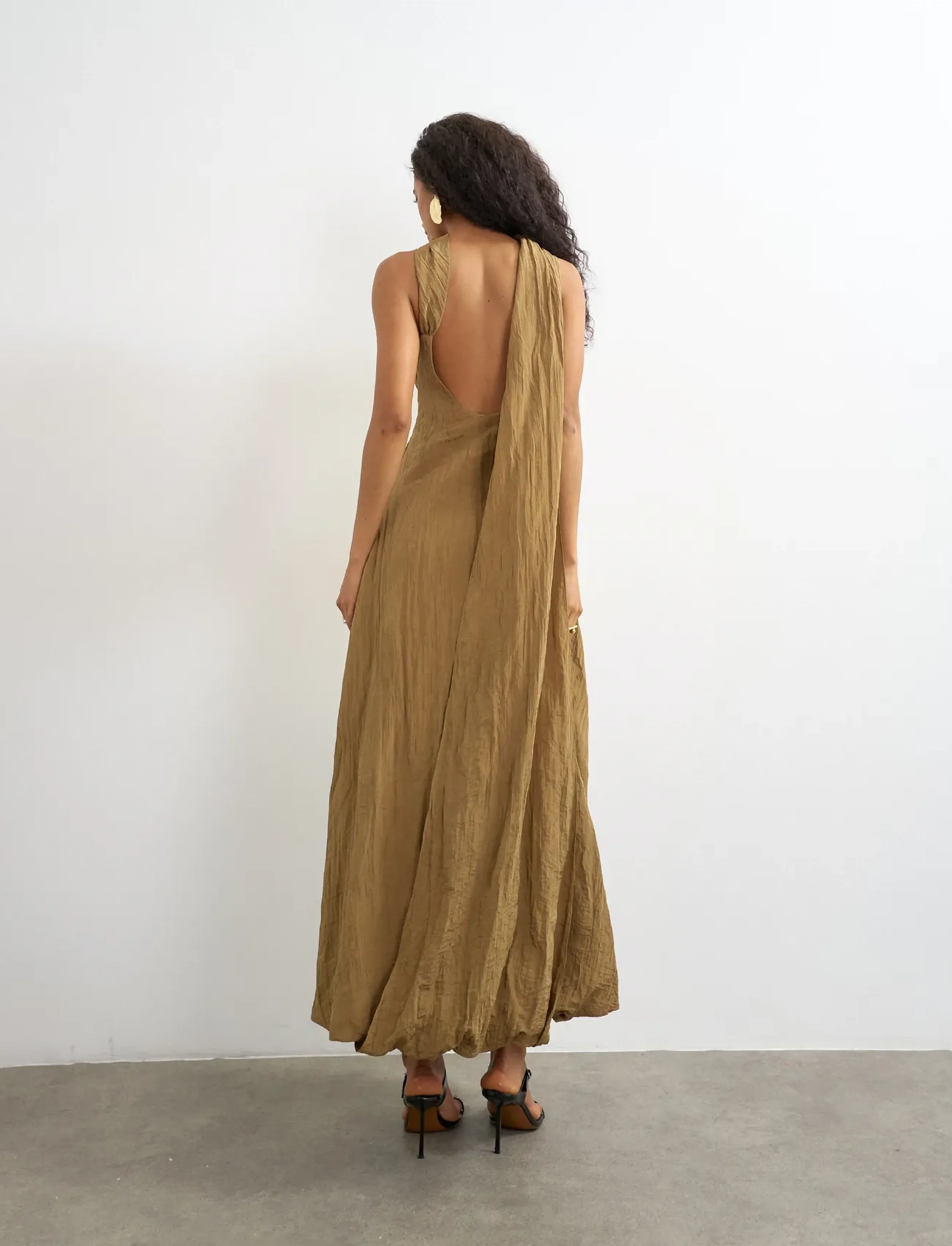 Topshop - TSTOVA BUBBLE HEM MAXI DRESS WVN - maksikleidid - camel - 3