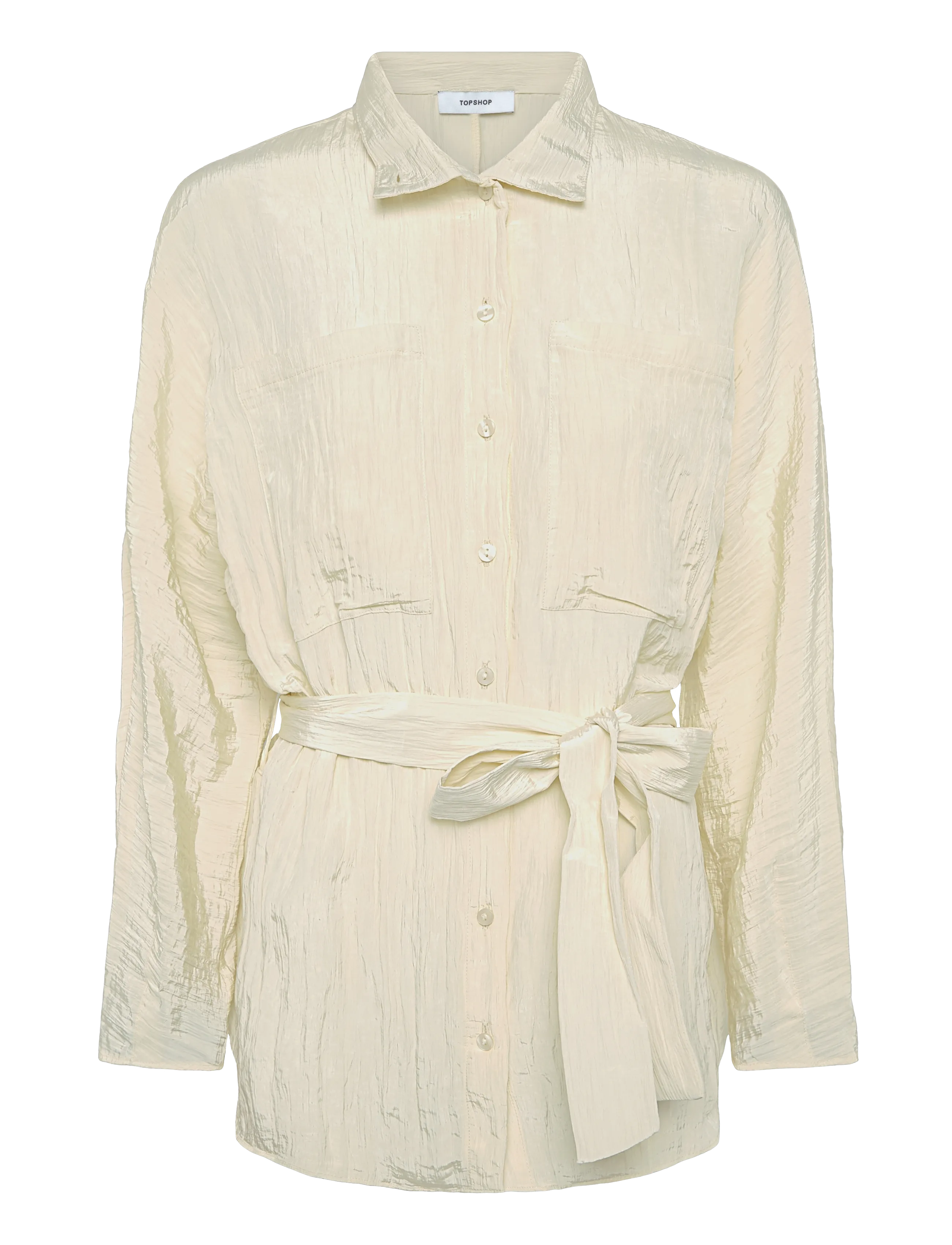 Topshop TSTRINA WAIST TIE TUNIC TOP WVN - Streetstyle - BUTTERCREAM / cream