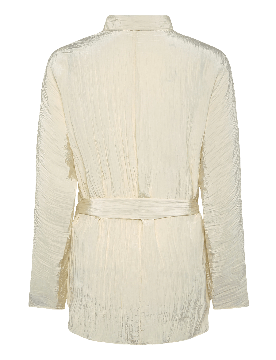 Topshop - TSTRINA WAIST TIE TUNIC TOP WVN - langærmede bluser - buttercream - 2