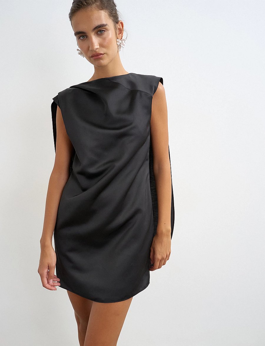 Topshop - TSTRILLE SL SATIN MINI DRESS WVN - partykleider - black - 5