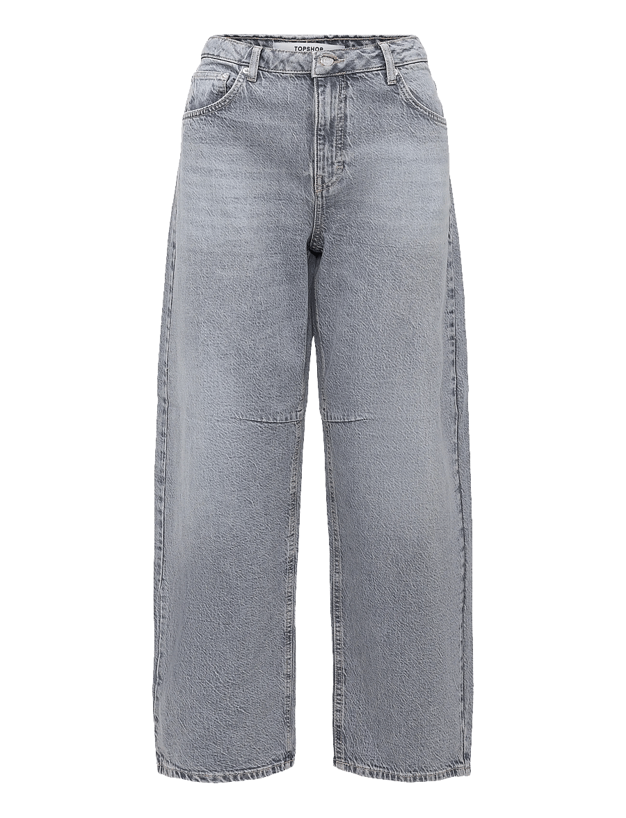Topshop - TSBARREL HIGH RISE DENIM JEANS GREY - barrel jeans - grey denim - 1