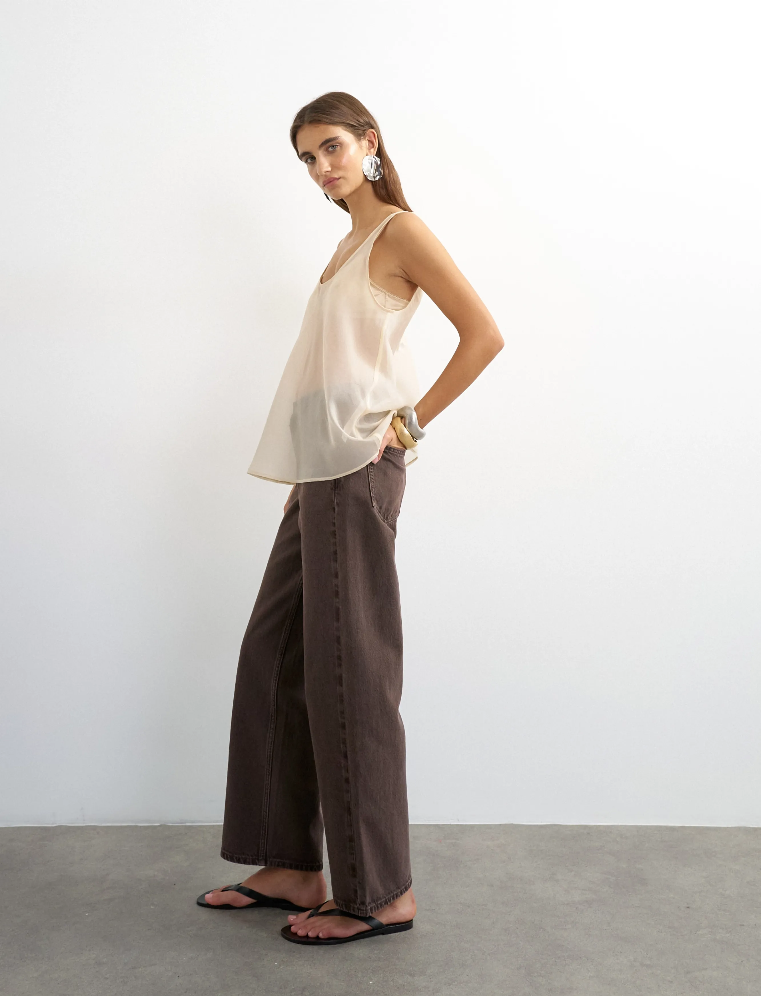 Topshop TSCINCH LR WIDE DNM JEANS BROWN - Denim - CHOCOLATE BROWN / brown