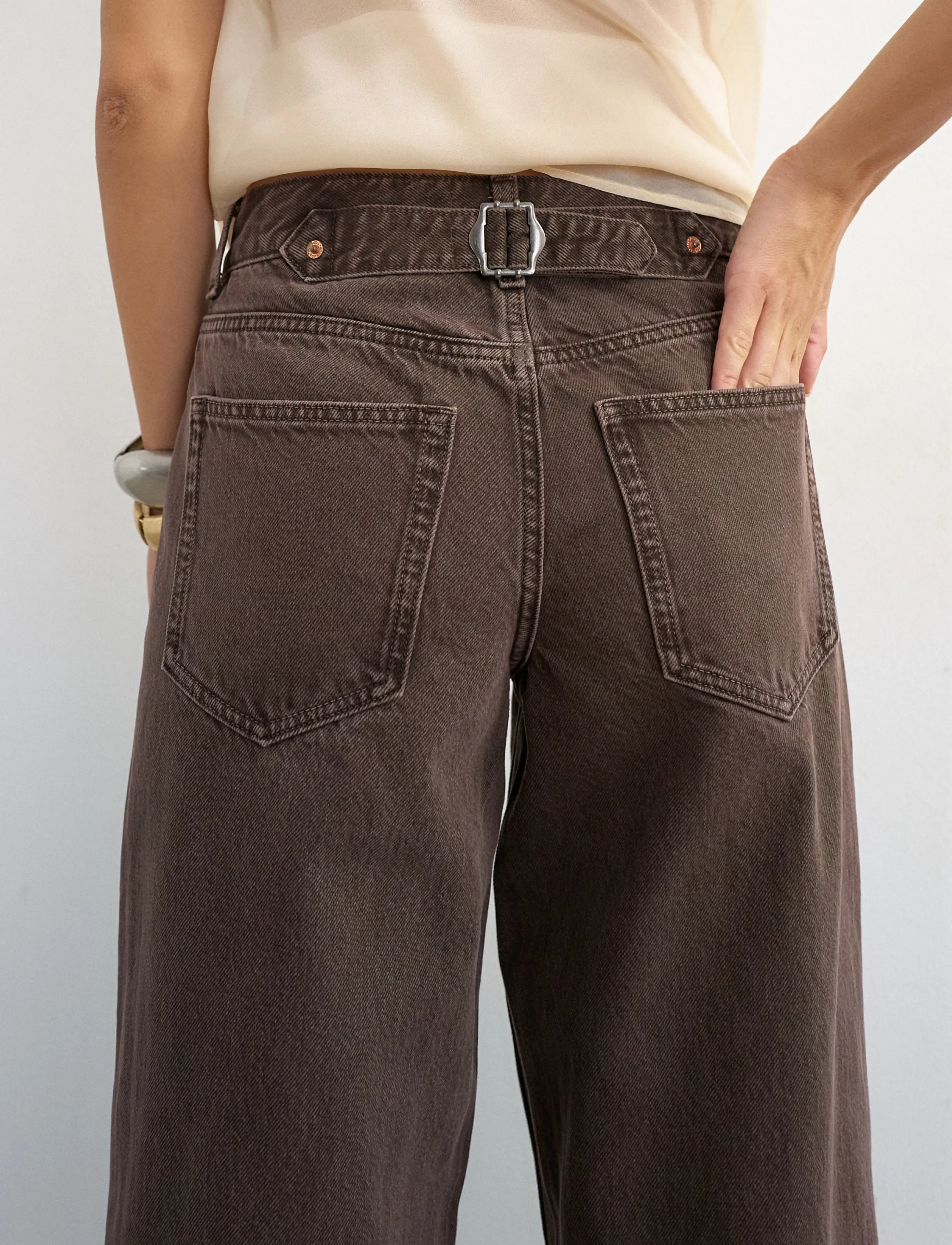 Topshop - TSCINCH LR WIDE DNM JEANS BROWN - chocolate brown - 5
