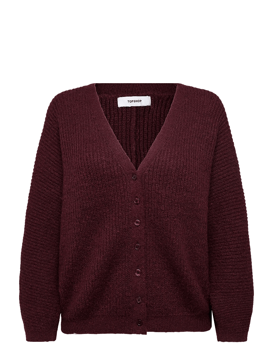 Topshop - TSRENE LS CARDIGAN KNT NOOS - cardigans - burgundy - 0
